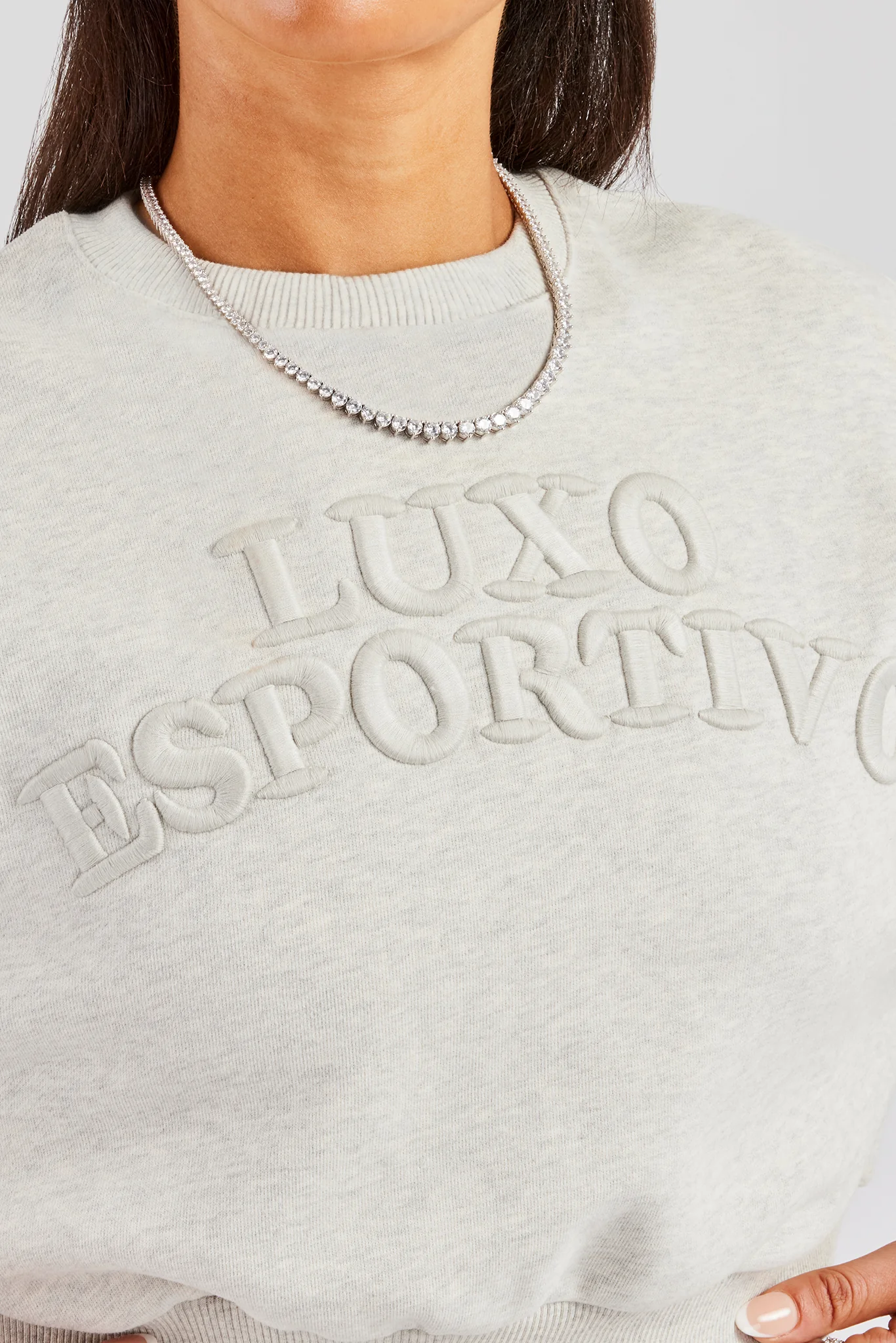 Esportivo Embroidered Sweatshirt - Grey Marl - Image 3