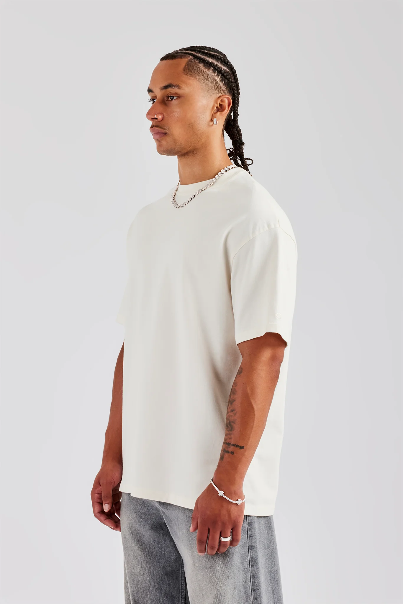 Est 17 Back Graphic Oversized T-Shirt - Off White - Image 3