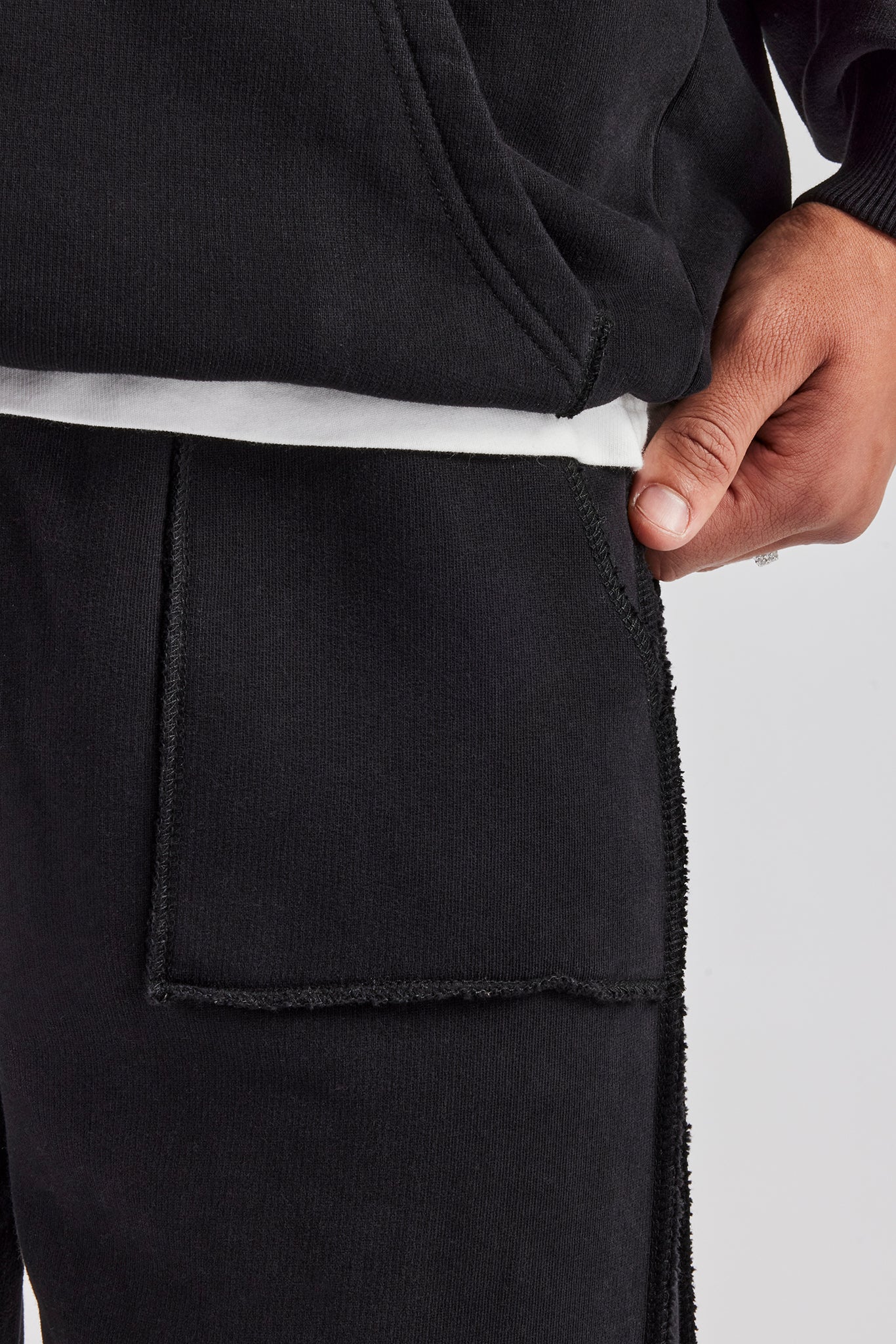 Exposed Seam Tracksuit - Black - Image 6