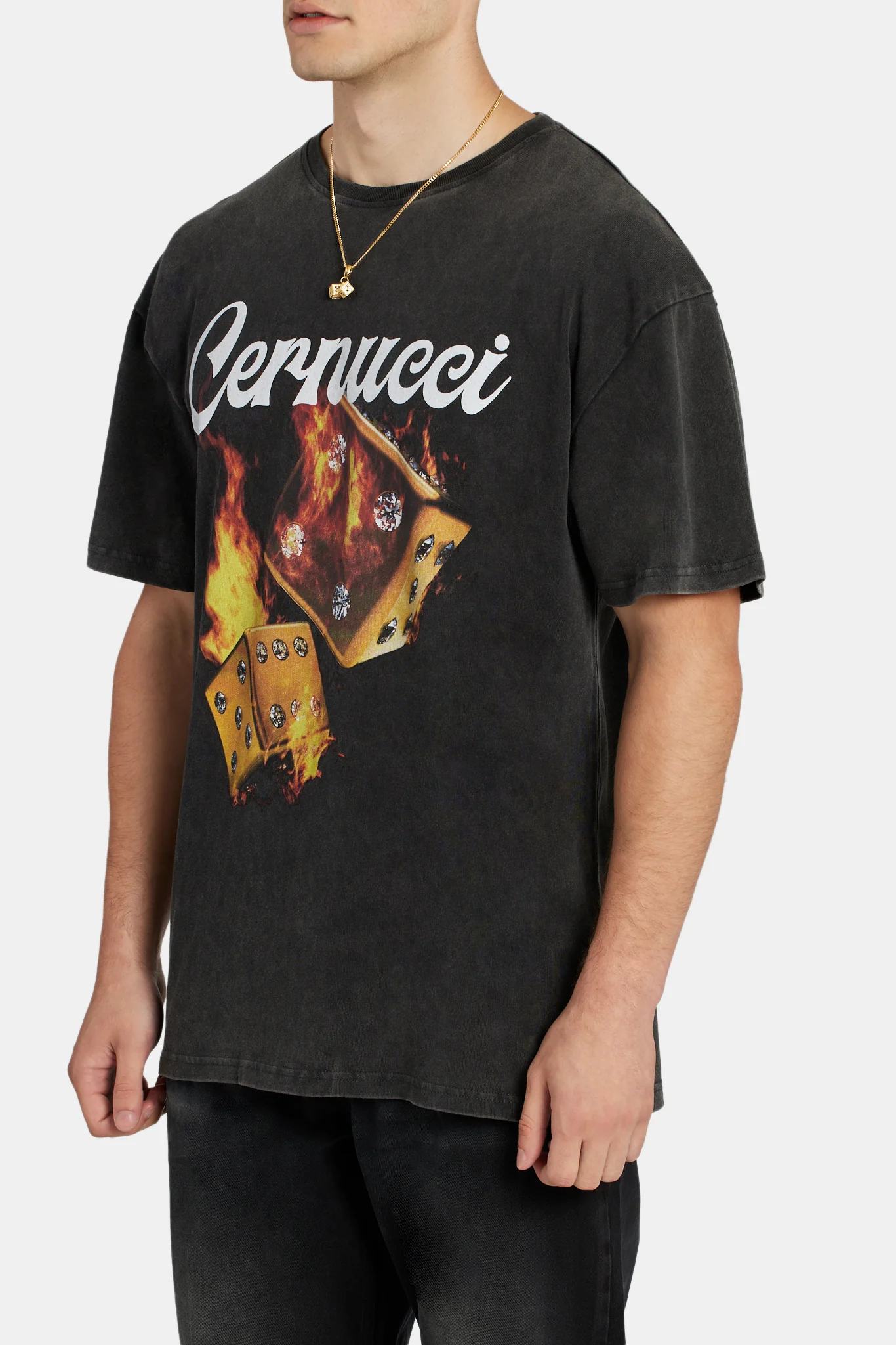 Fire Dice Graphic T-Shirt - Black - Image 4