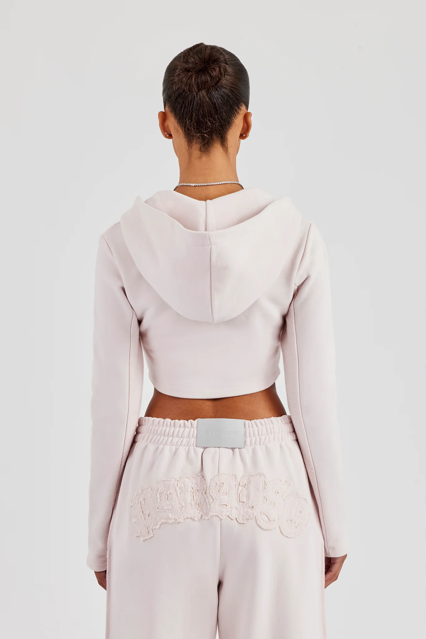 Fitted Reverse Loopback Hoodie - Light Pink - Image 3