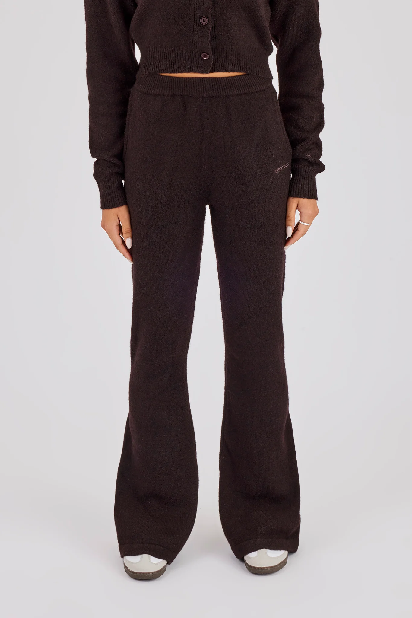 Flare Knitted Trouser - Chocolate