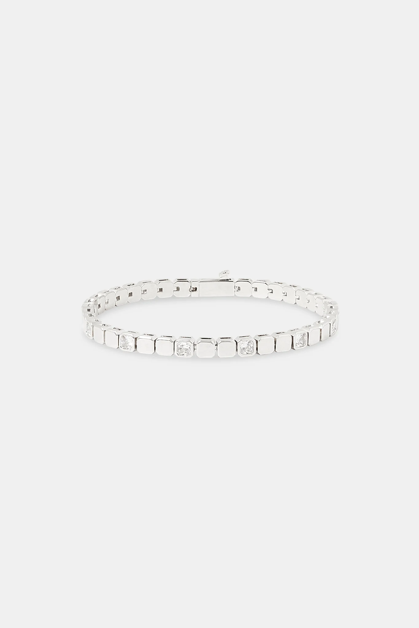Flat Polished & Iced Square Bracelet - 5mm - Image 2