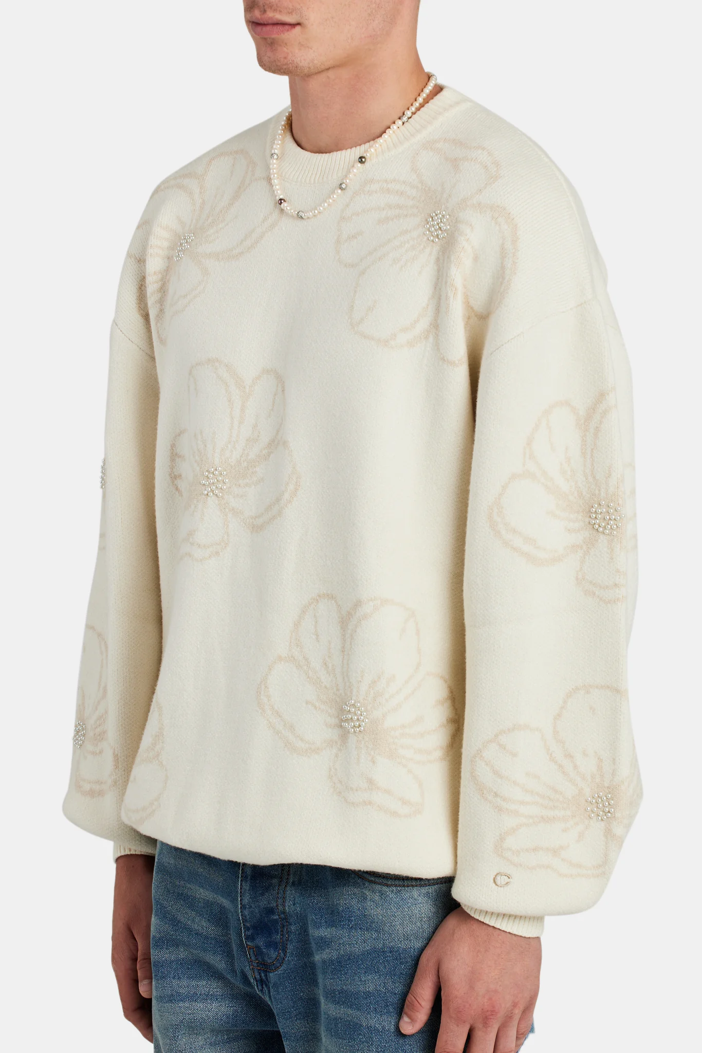 Floral Pearl Knitted Jumper - Image 4