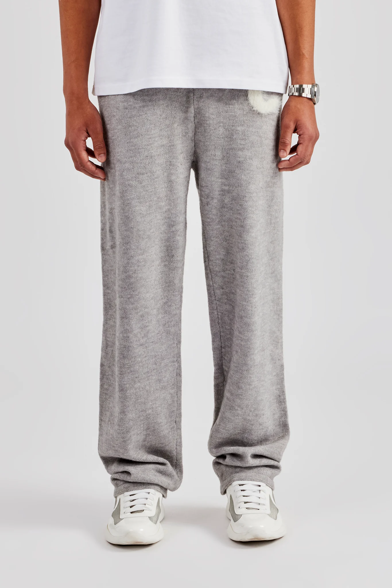 Fluffy Intarsia C Jogger - Grey - Image 7