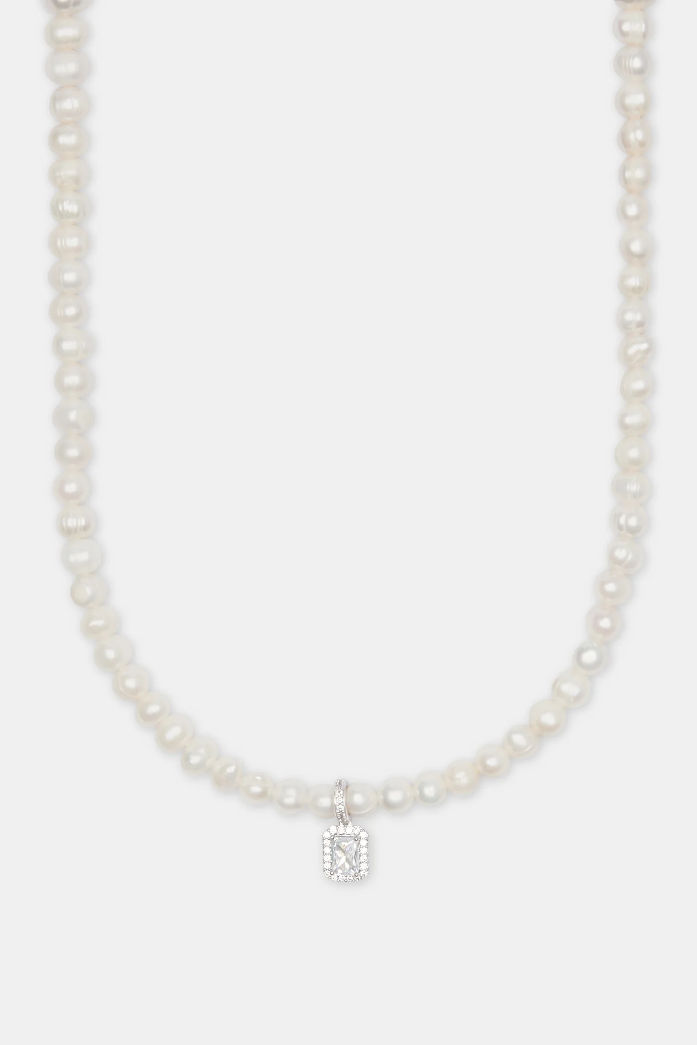 Freshwater Pearl Clear Gemstone Pendant Necklace - Image 2