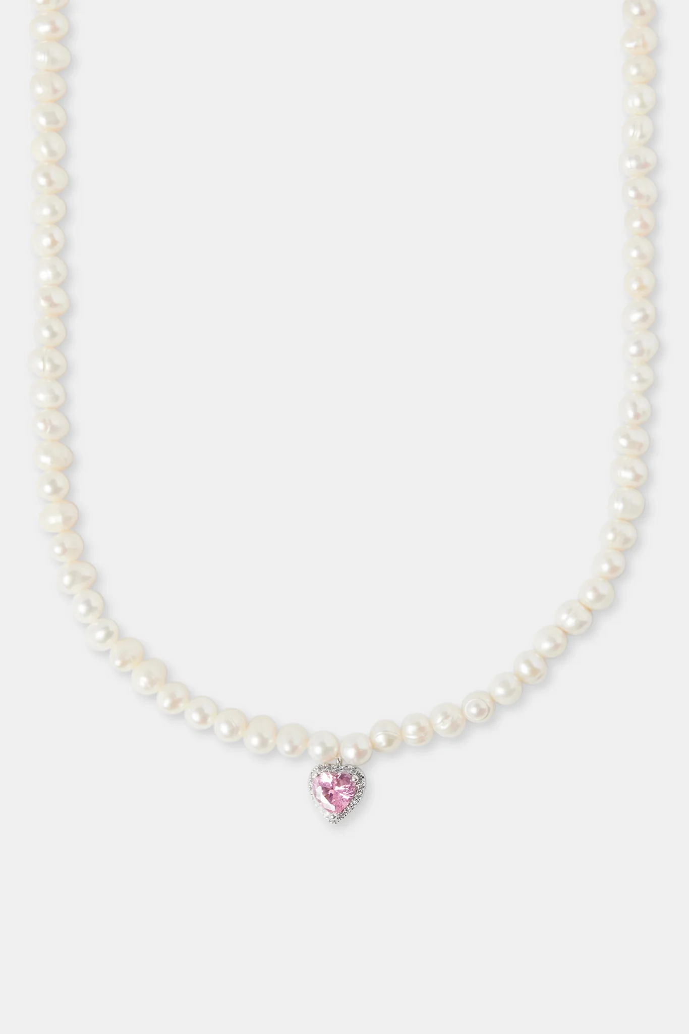 Freshwater Pearl Heart Necklace - 6mm - Image 2