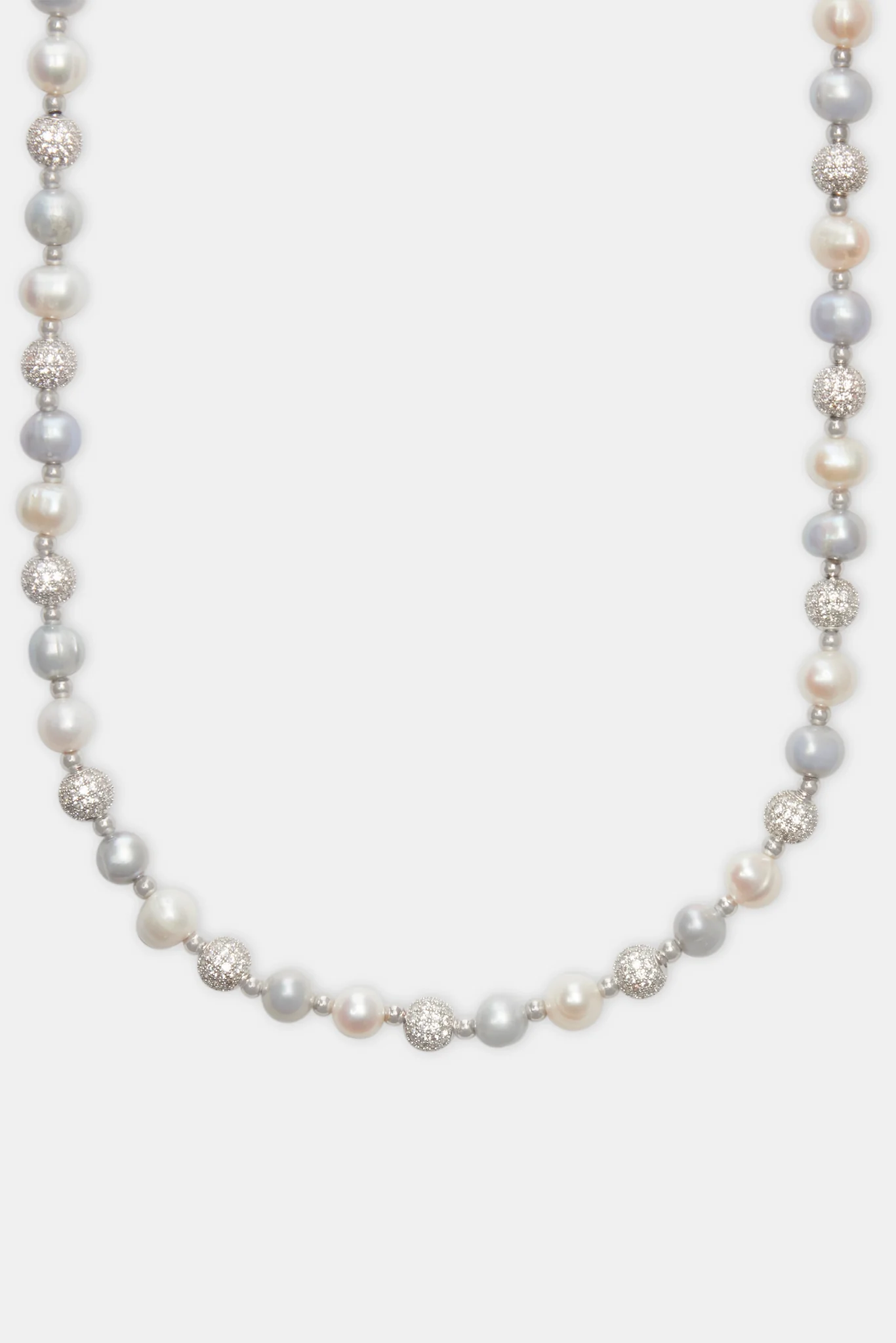 Freshwater Pearl Ice Ball Necklace - White - Image 2