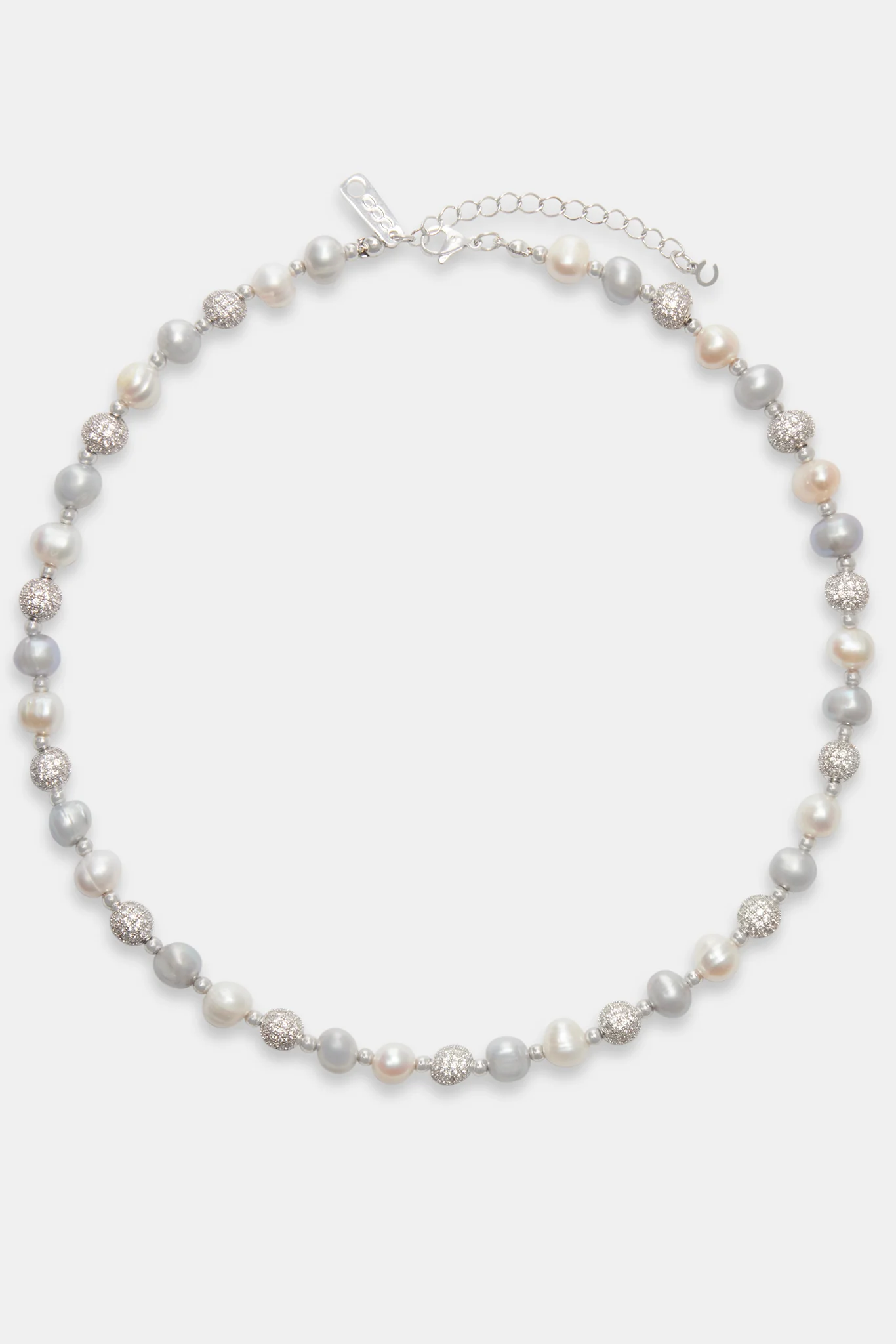 Freshwater Pearl Ice Ball Necklace - White - Image 4