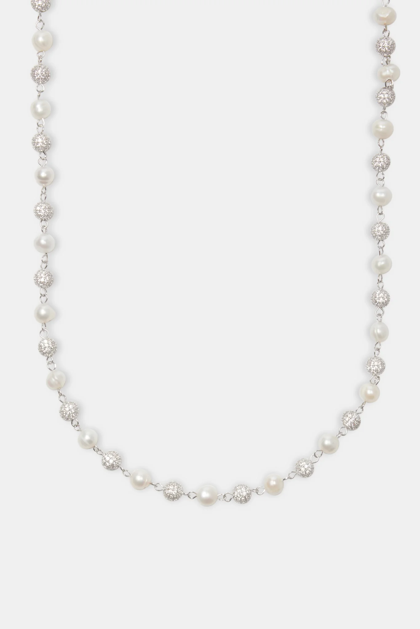Freshwater Pearl & Ice Ball Necklace - White - Image 2