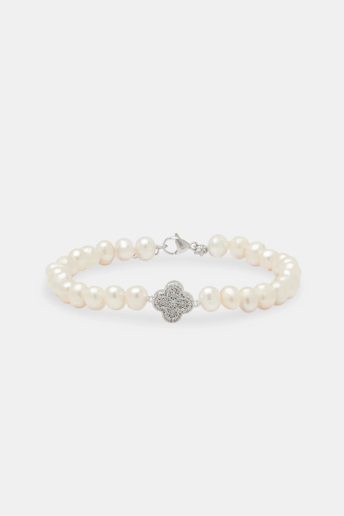 Freshwater Pearl Iced Motif Bracelet - 6mm - Image 2