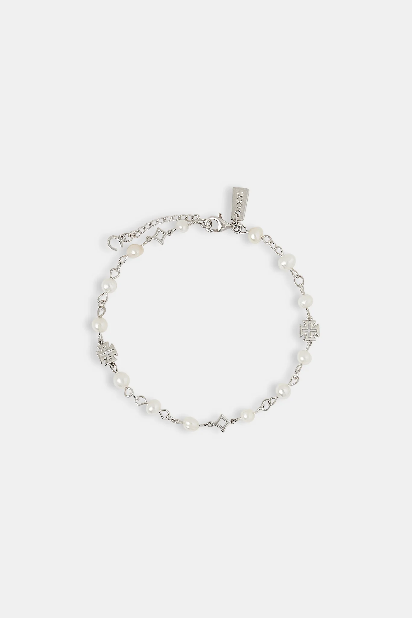 Freshwater Pearl Motif Outline Bracelet - 4mm - Image 2