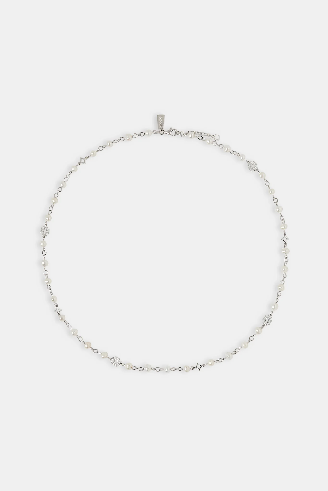 Freshwater Pearl Motif Outline Necklace - 4mm - Image 4