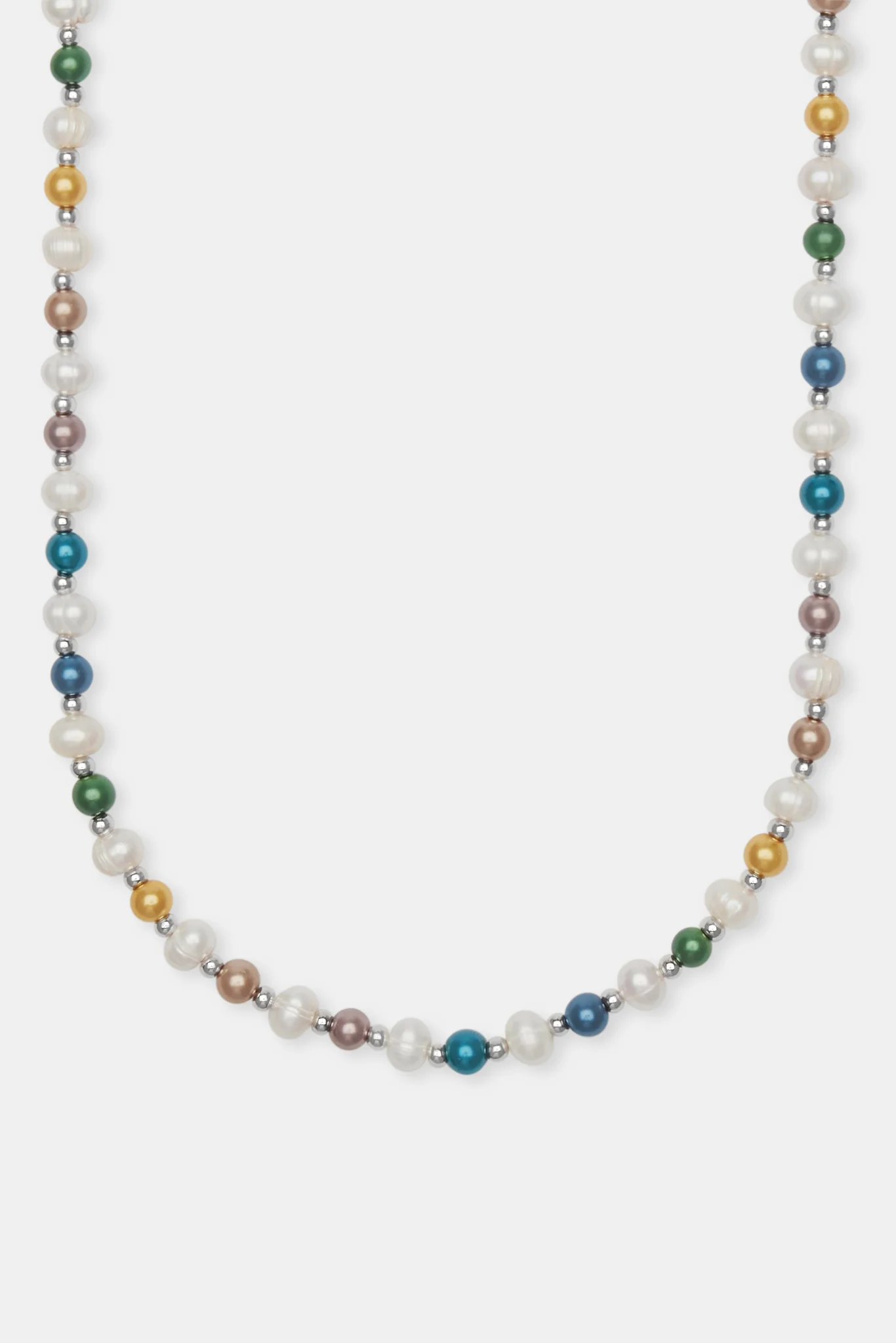 Freshwater Pearl & Multi Colour Bead Necklace - Image 2