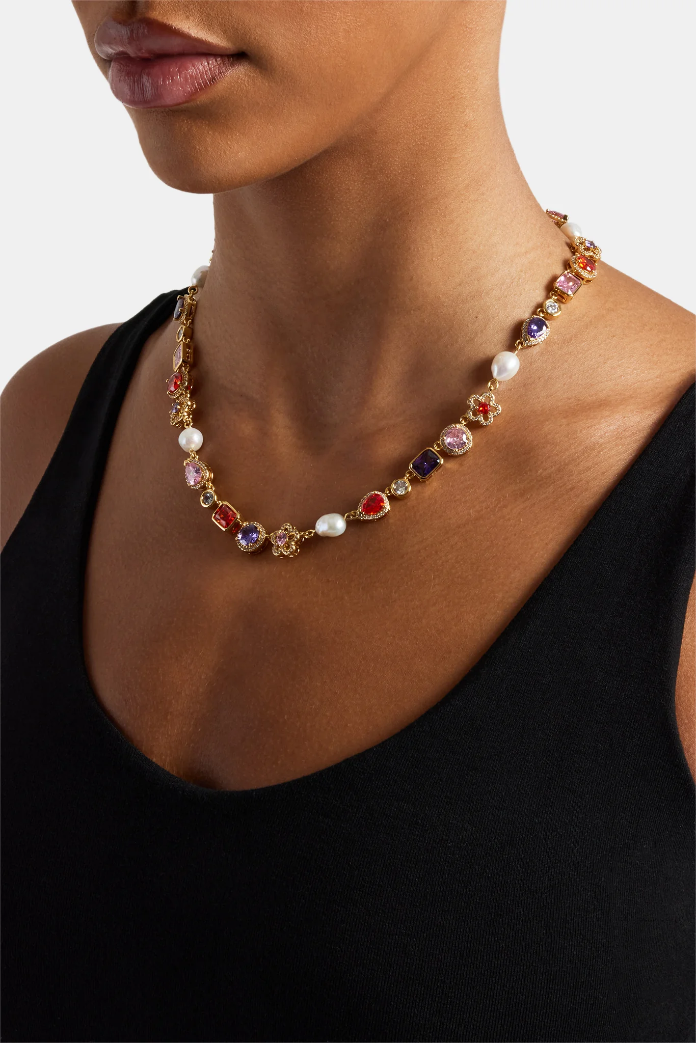Freshwater Pearl & Multi Gemstone Chain - Image 3