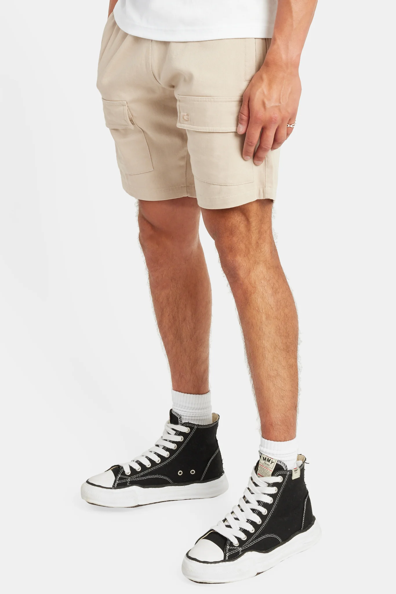 Front Cargo Pocket Shorts - Beige - Image 2