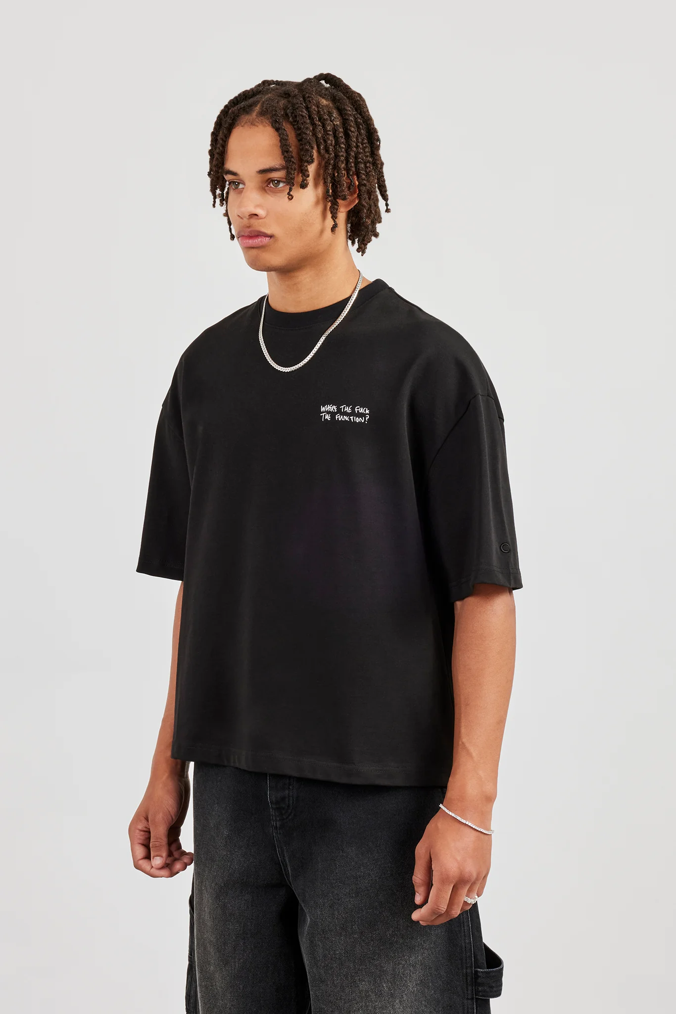 Function Back Print Boxy T-Shirt - Black - Image 4