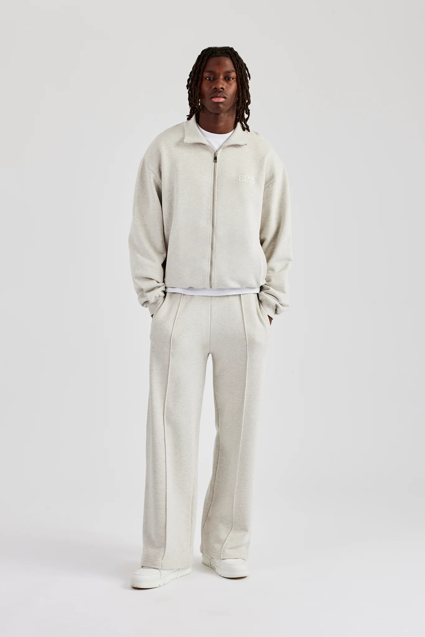 Funnel Neck Jersey Jacket - Ash Grey - Image 5