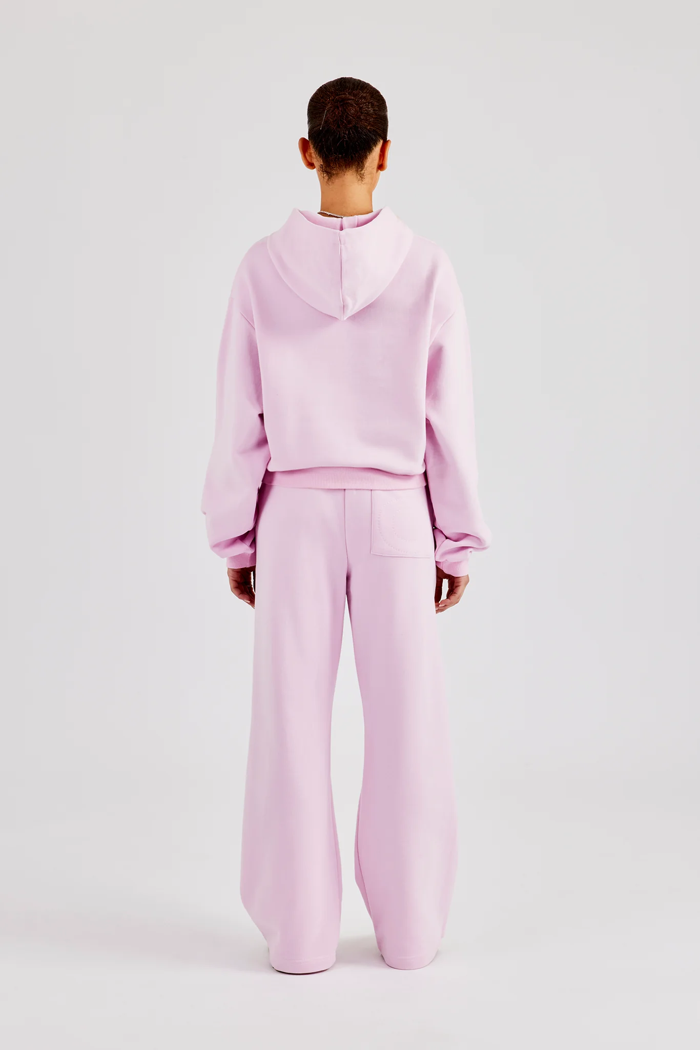 Glitter Applique Boxy Hooded Tracksuit  - Pink - Image 4