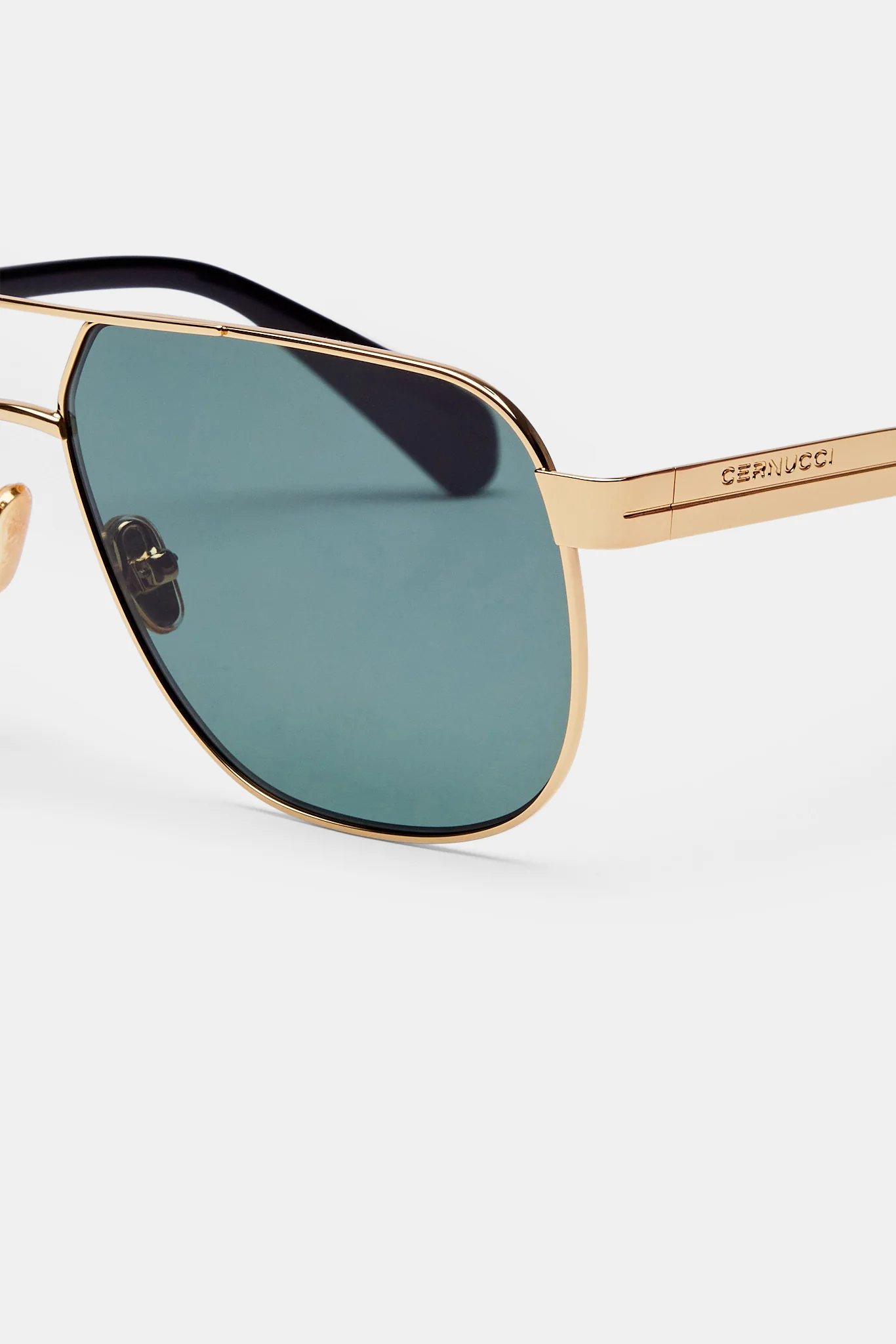Gold Aviator Sunglasses - Black - Image 3