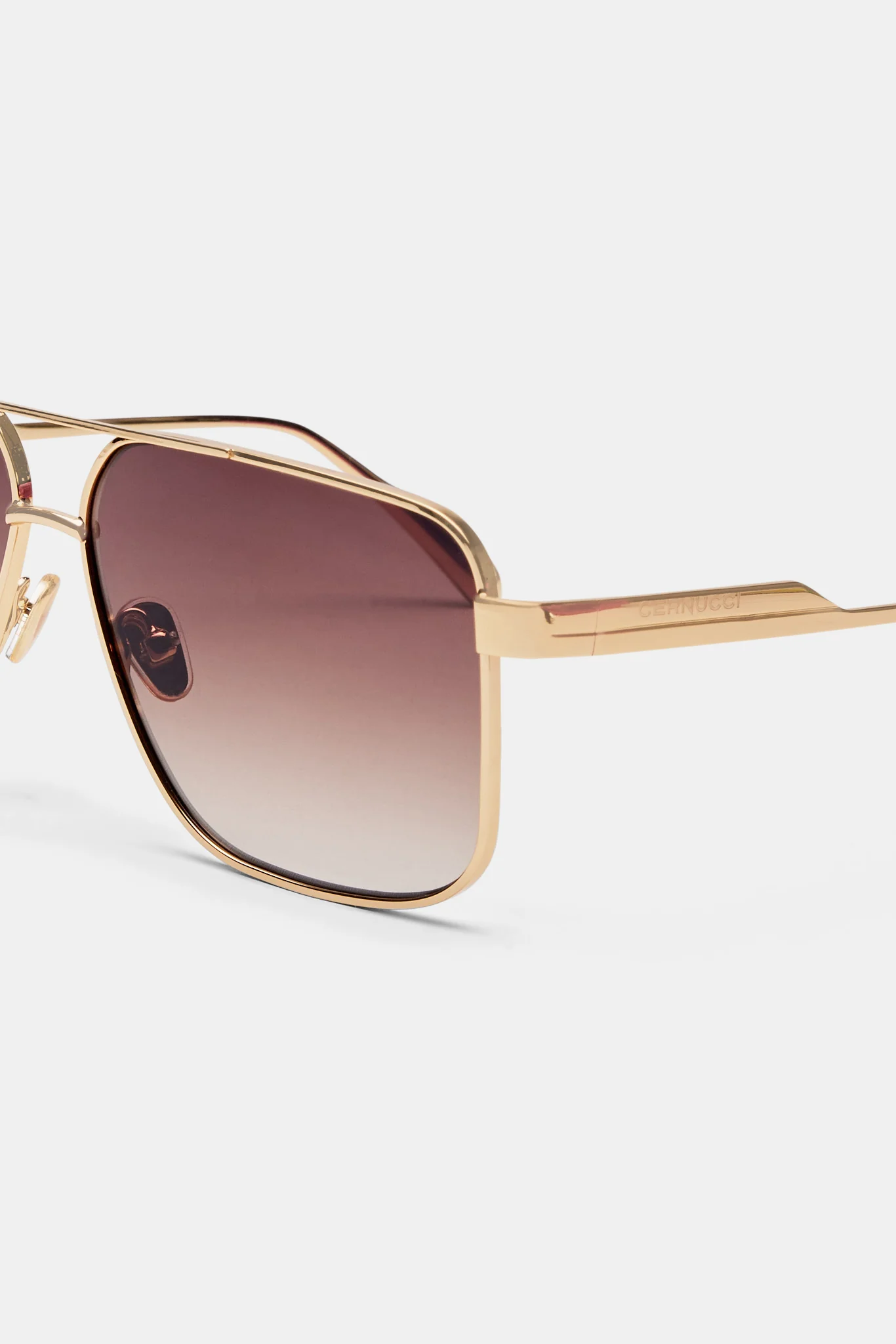 Gold Aviator Sunglasses - Brown - Image 4