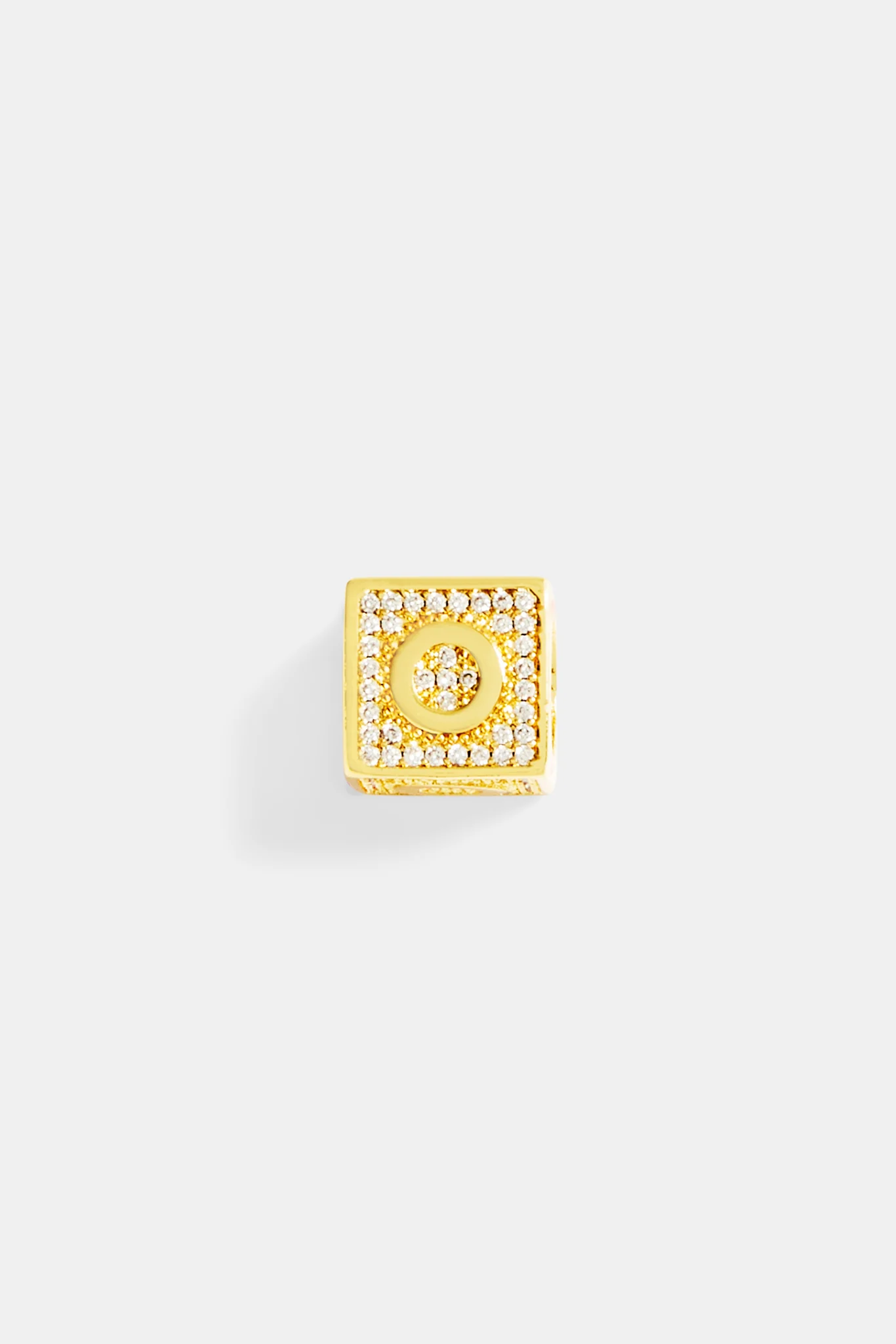 Gold Plated Iced O Letter Block Pendant - Image 2