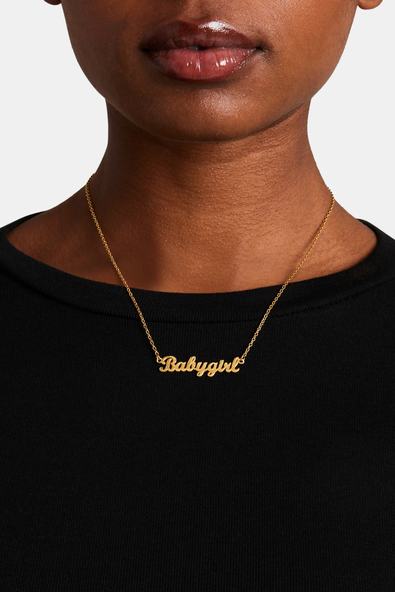 Gold Plated Polished Babygirl Necklace - Image 2