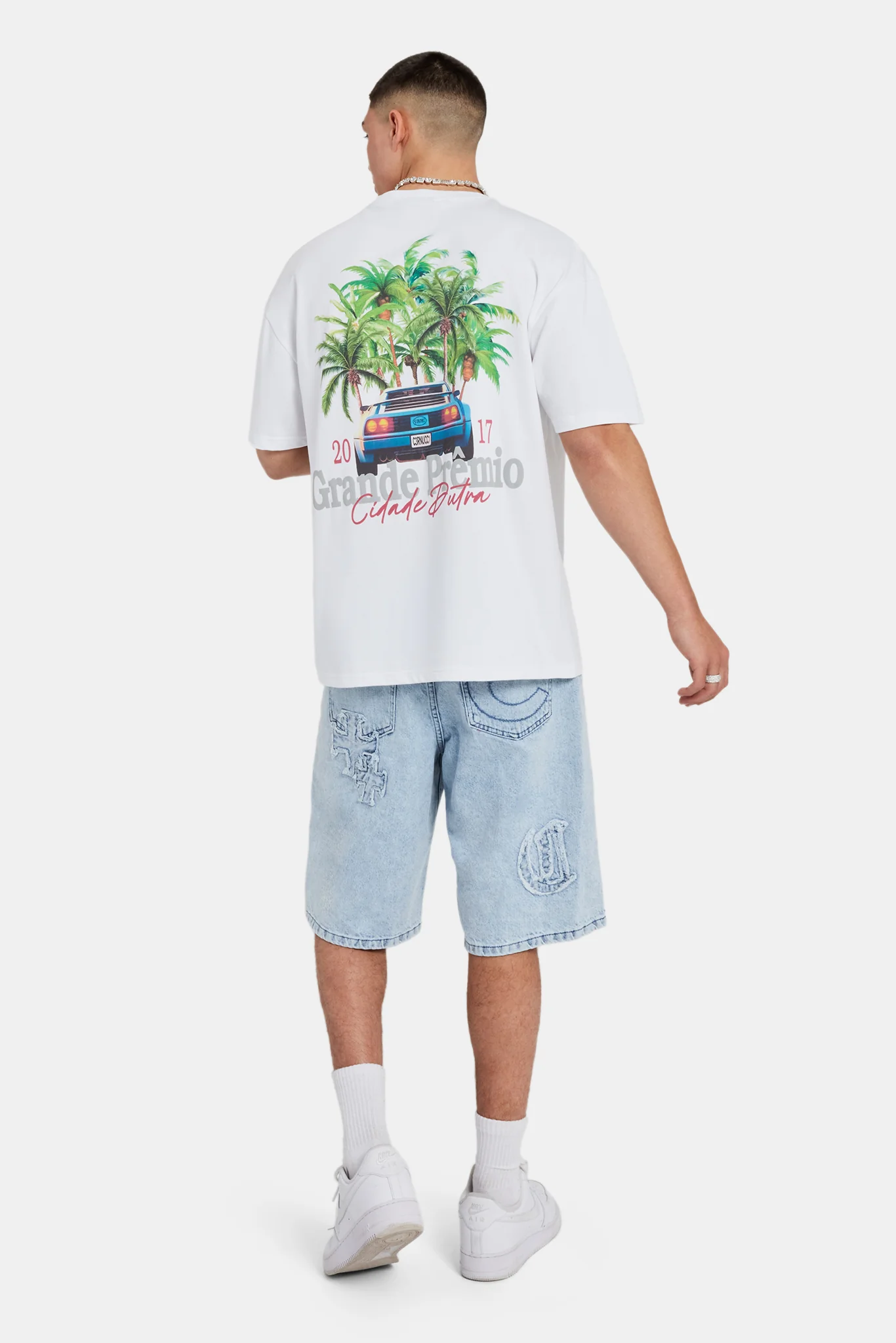 Grande Premio Graphic Oversized T-Shirt - White - Image 4