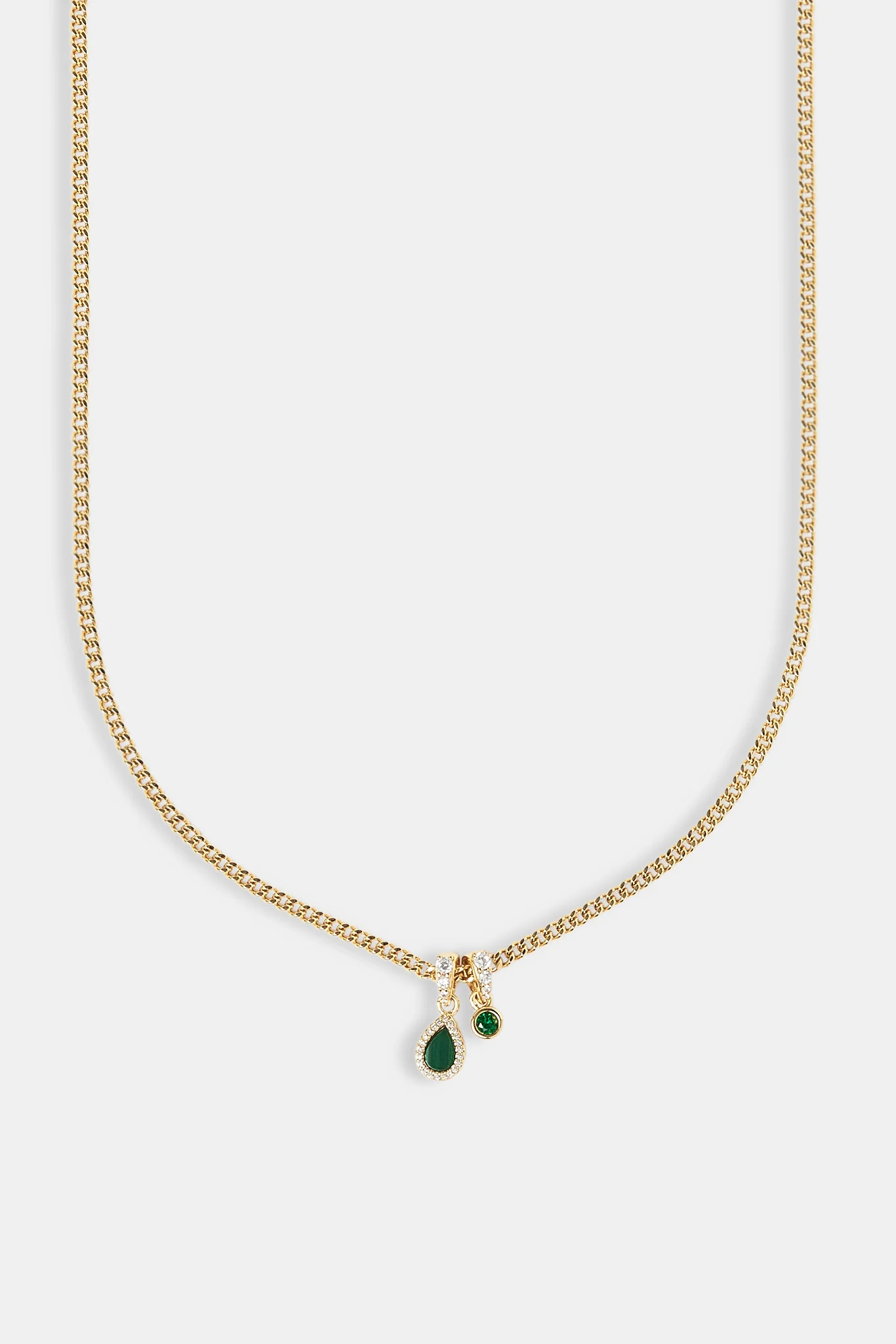 Green Malachite & Gemstone Pear Necklace - 8mm - Image 2