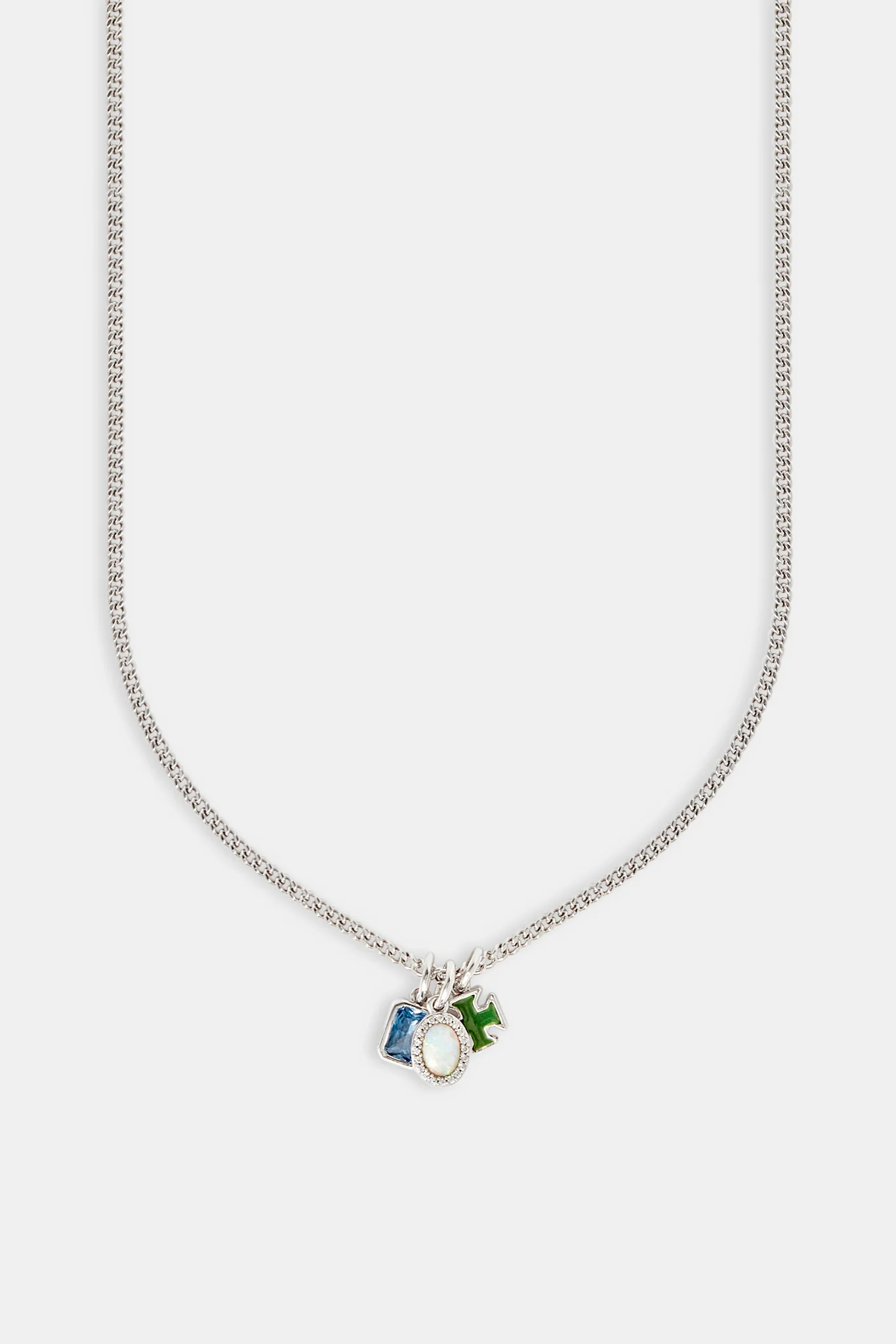Green Motif & Opal Layered Necklace - 15mm - Image 2