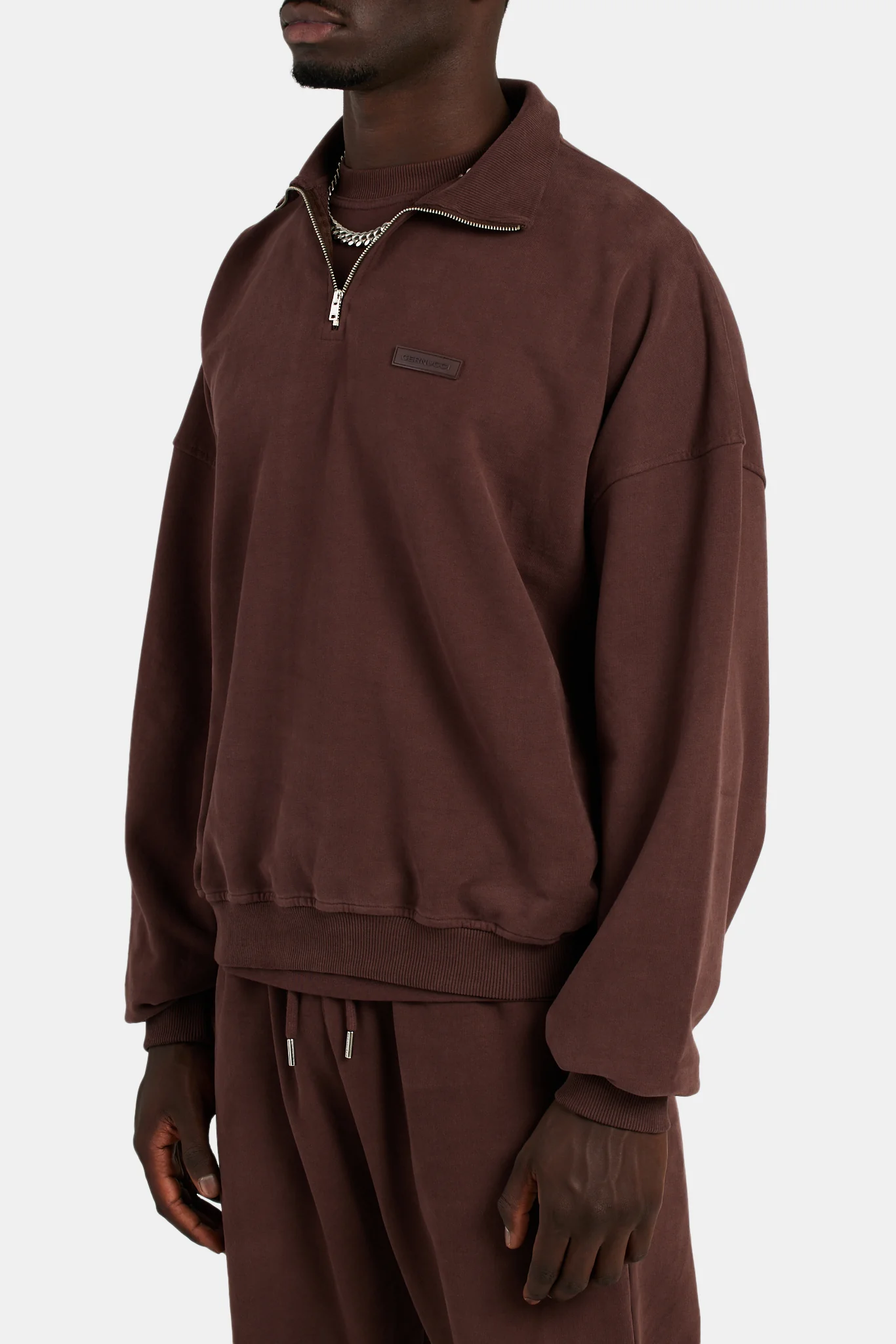 Half Zip Sweatshirt - Chestnut - Image 3