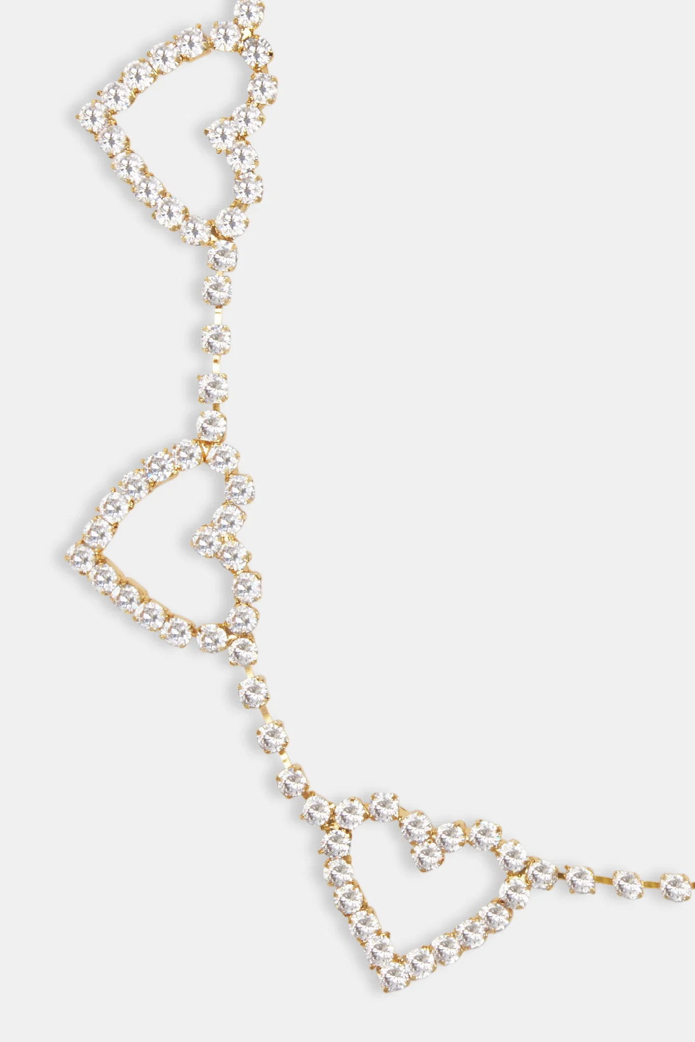 Heart Iced Tennis Belly Chain - Gold