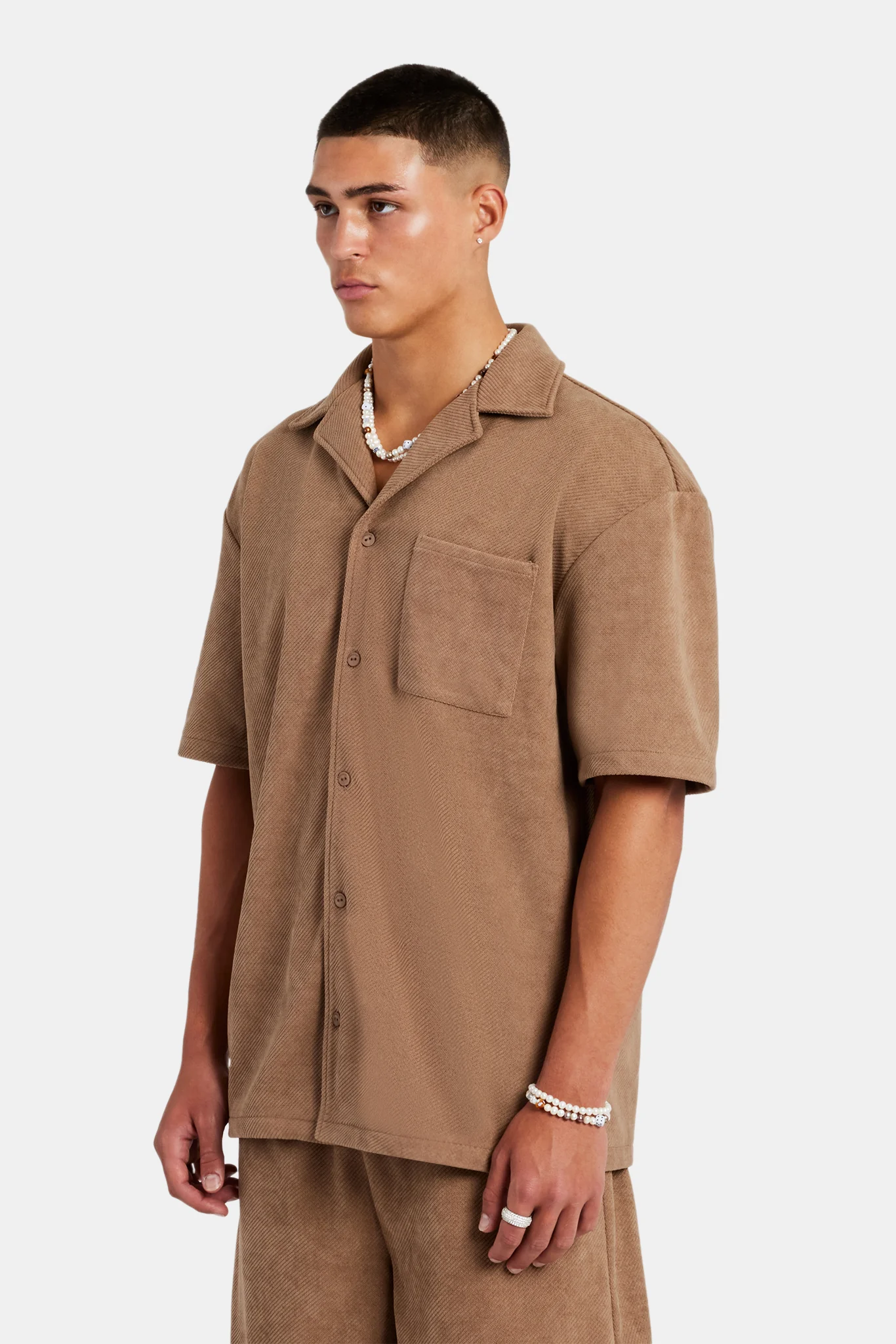 Heavyweight Textured Shirt - Mocha - Image 2