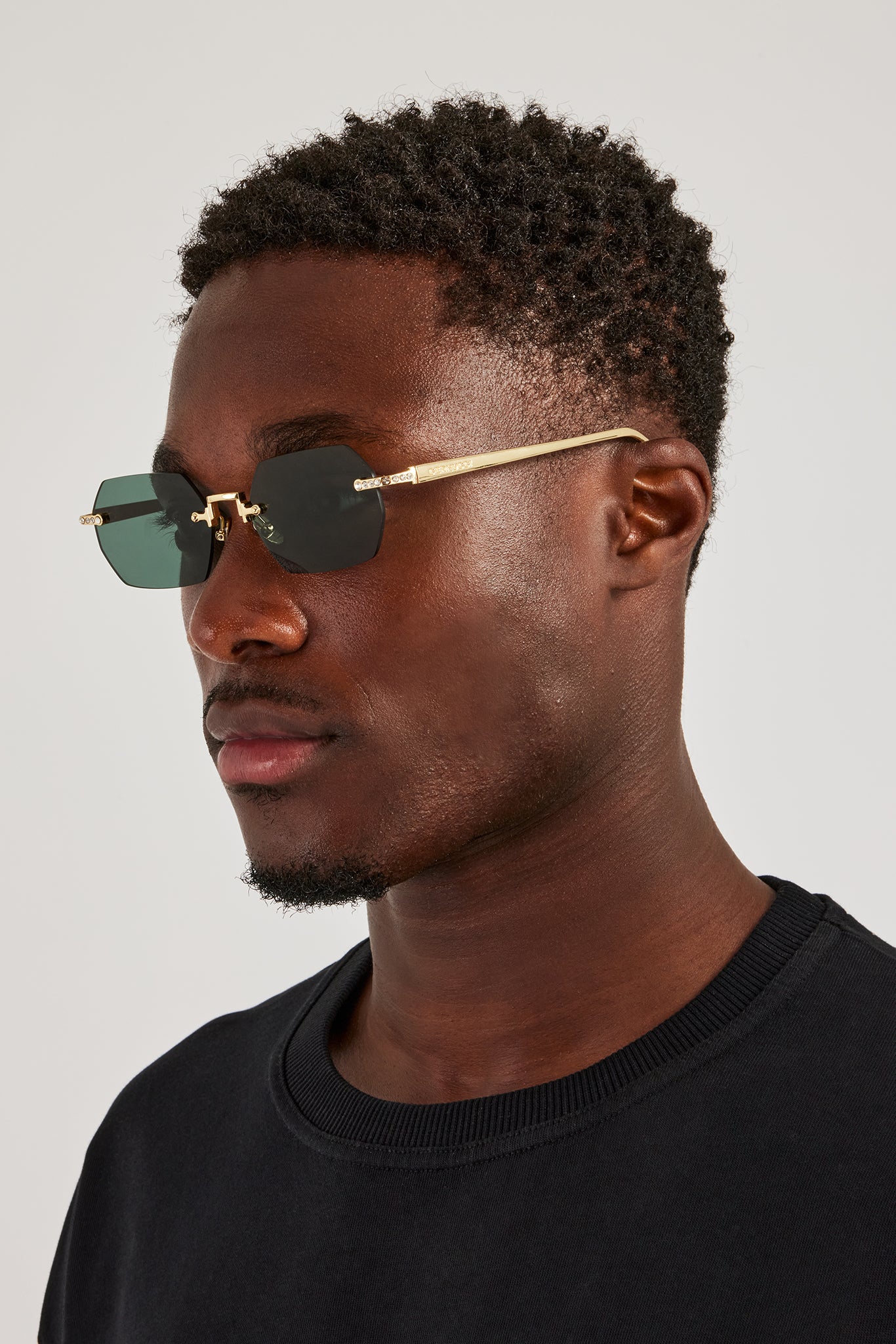 Hexagon Tinted Sunglasses - Green - Image 2