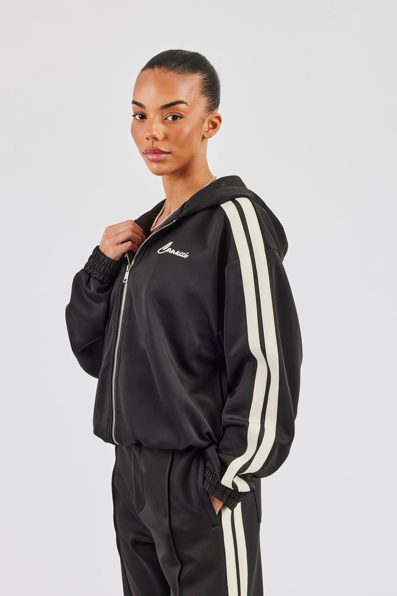 Hooded Taping Jacket & Tailored Trouser - Black - Image 5