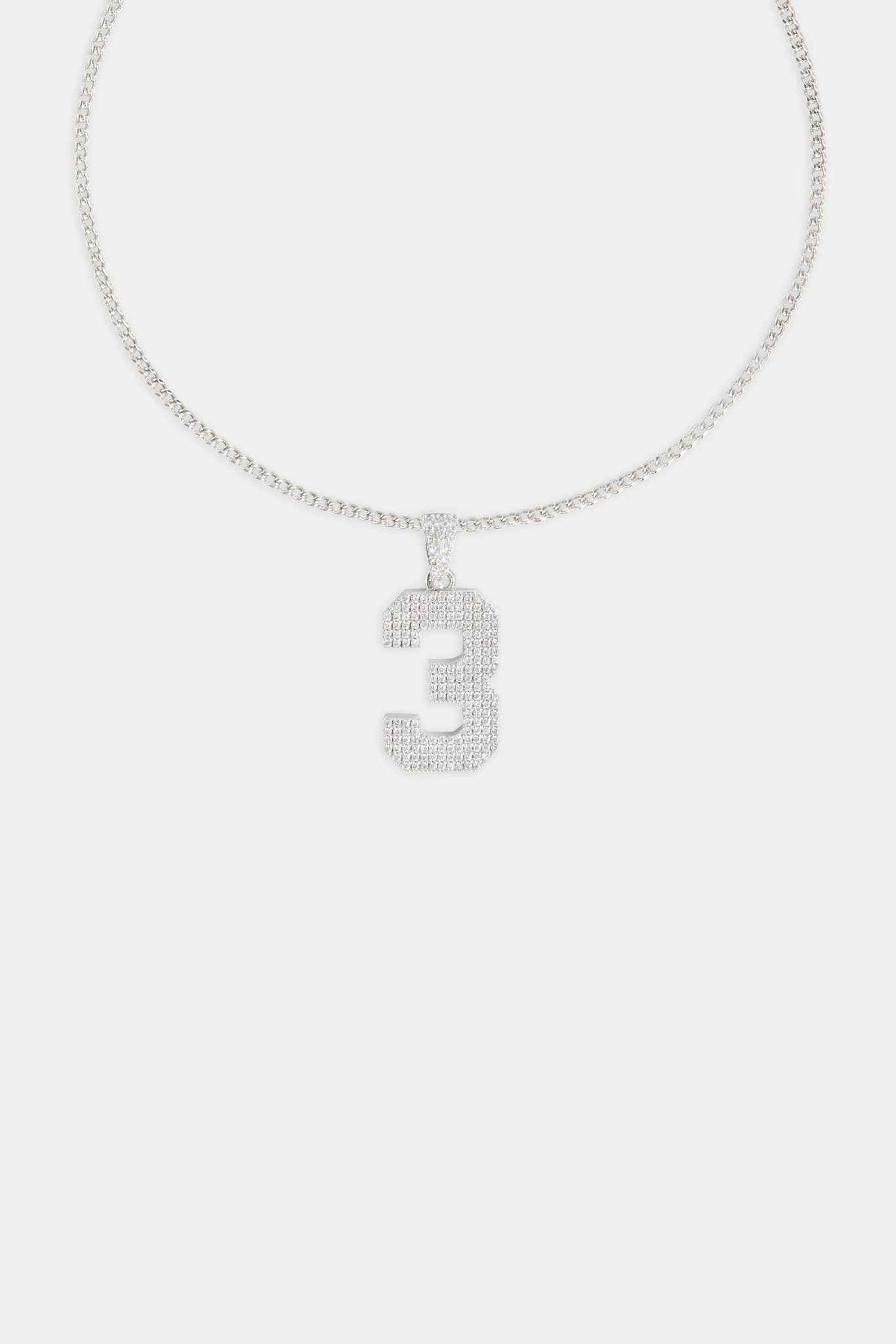 Iced 3 Number Pendant