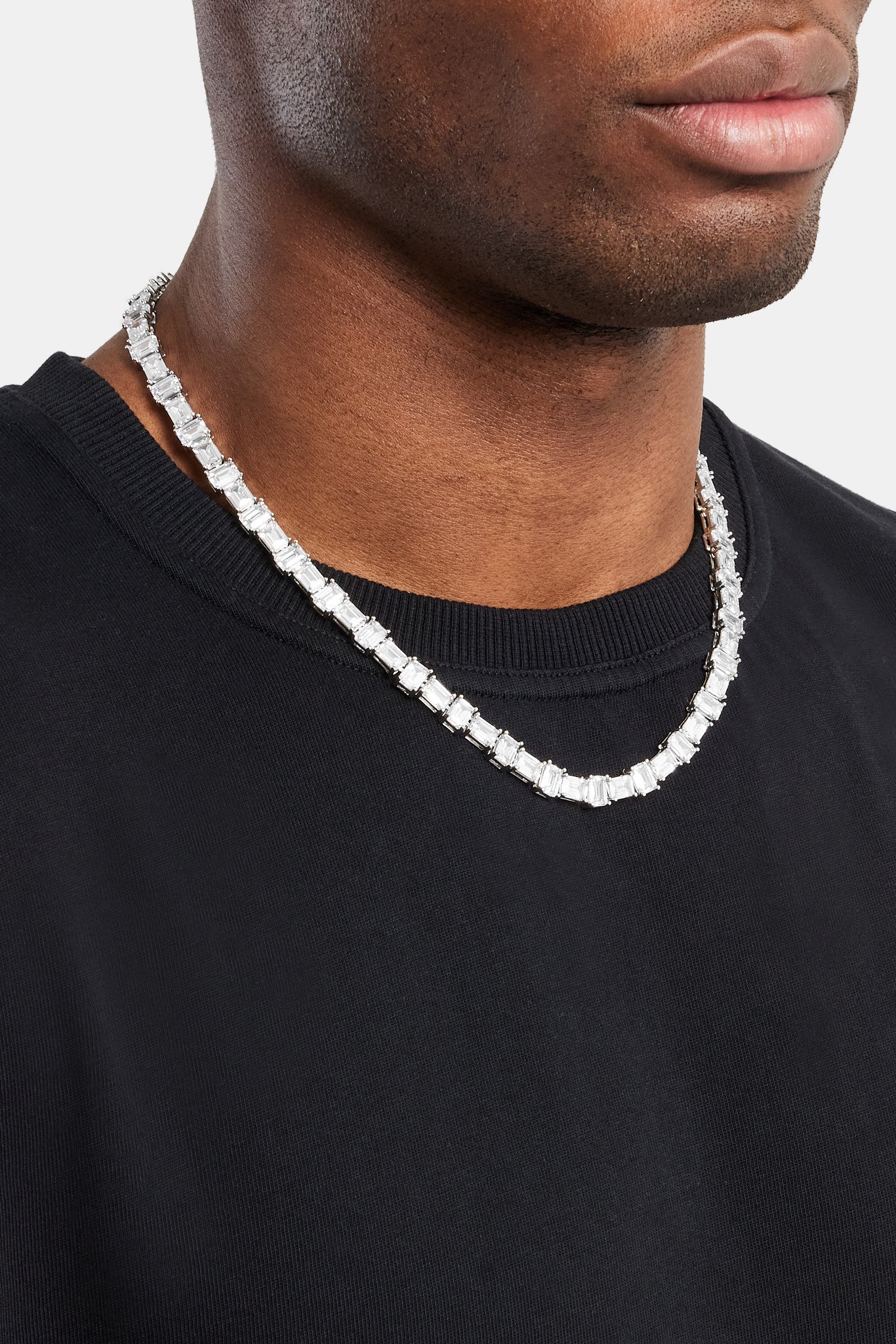 Iced Alternating Baguette Tennis Chain - Image 3