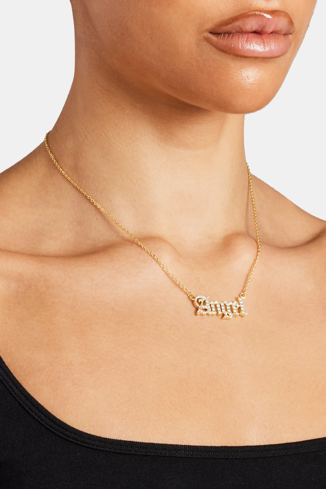 Iced Angel Necklace - Gold - Image 2