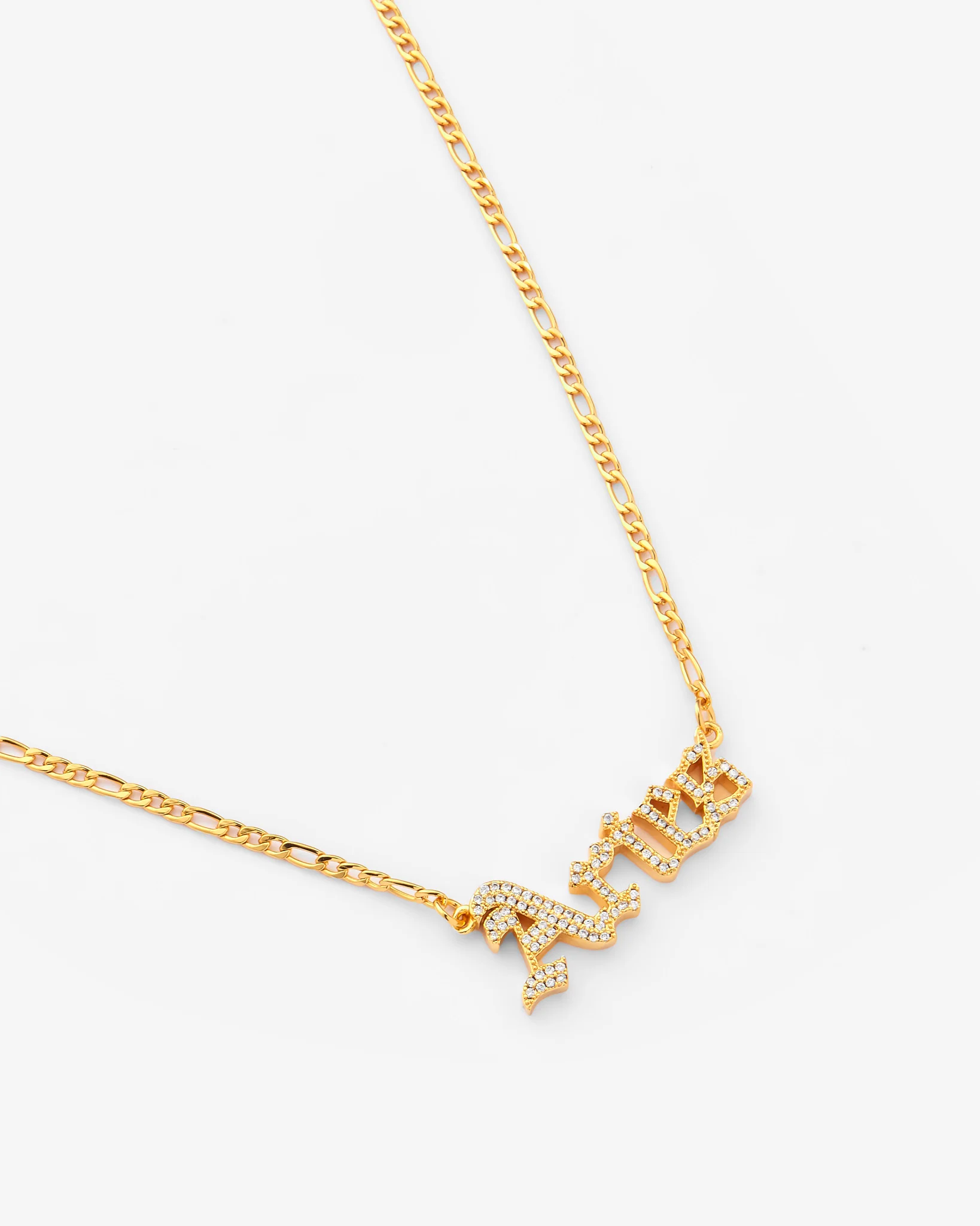 Iced Aries Zodiac Necklace - Gold - 3mm - Image 2