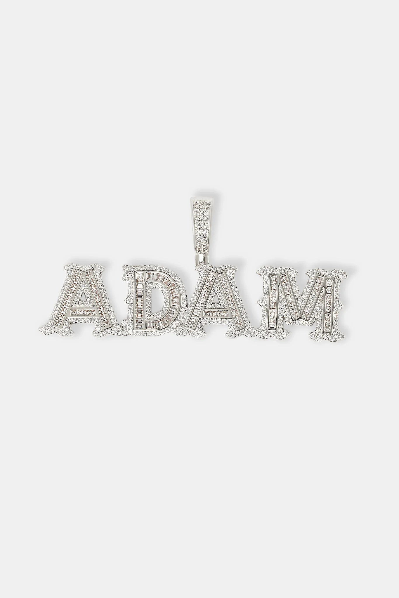 Iced Baguette Centre Letter Pendant - 22mm - Image 2