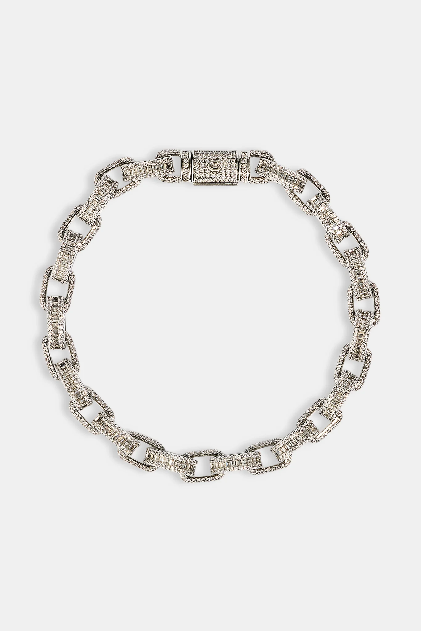 Iced Baguette Link Bracelet - 6mm - Image 2