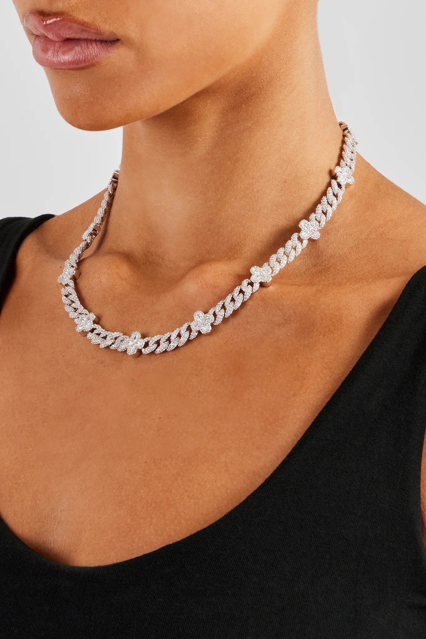 Iced Baguette Motif Cuban Chain - 8mm - Image 3