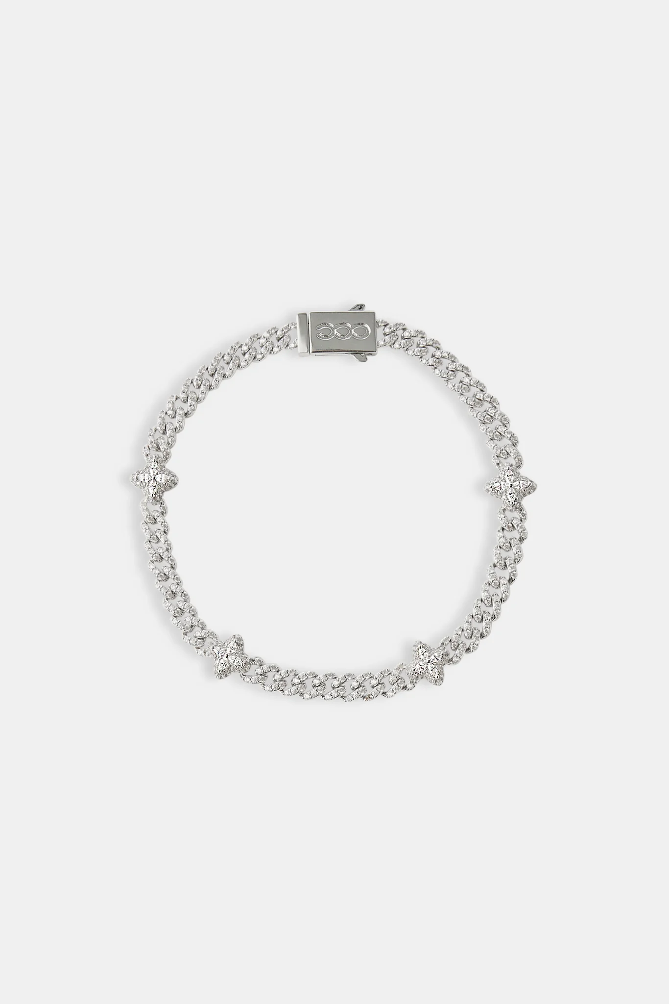 Iced Baguette Motif Infinity Link Bracelet - 6mm - Image 2