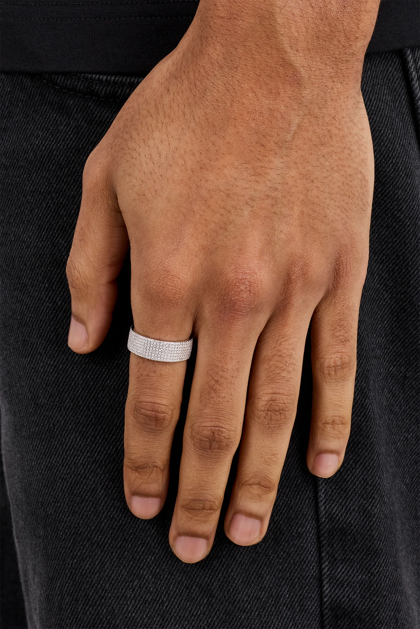Iced Band Ring - 8mm - White - Image 2