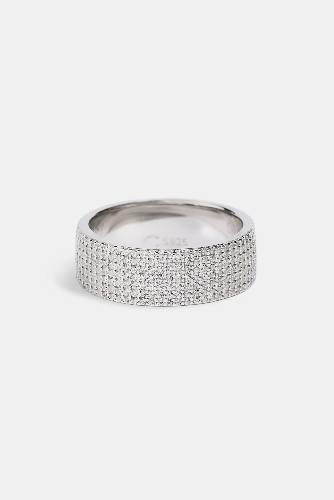 Iced Band Ring - 8mm - White - Image 3