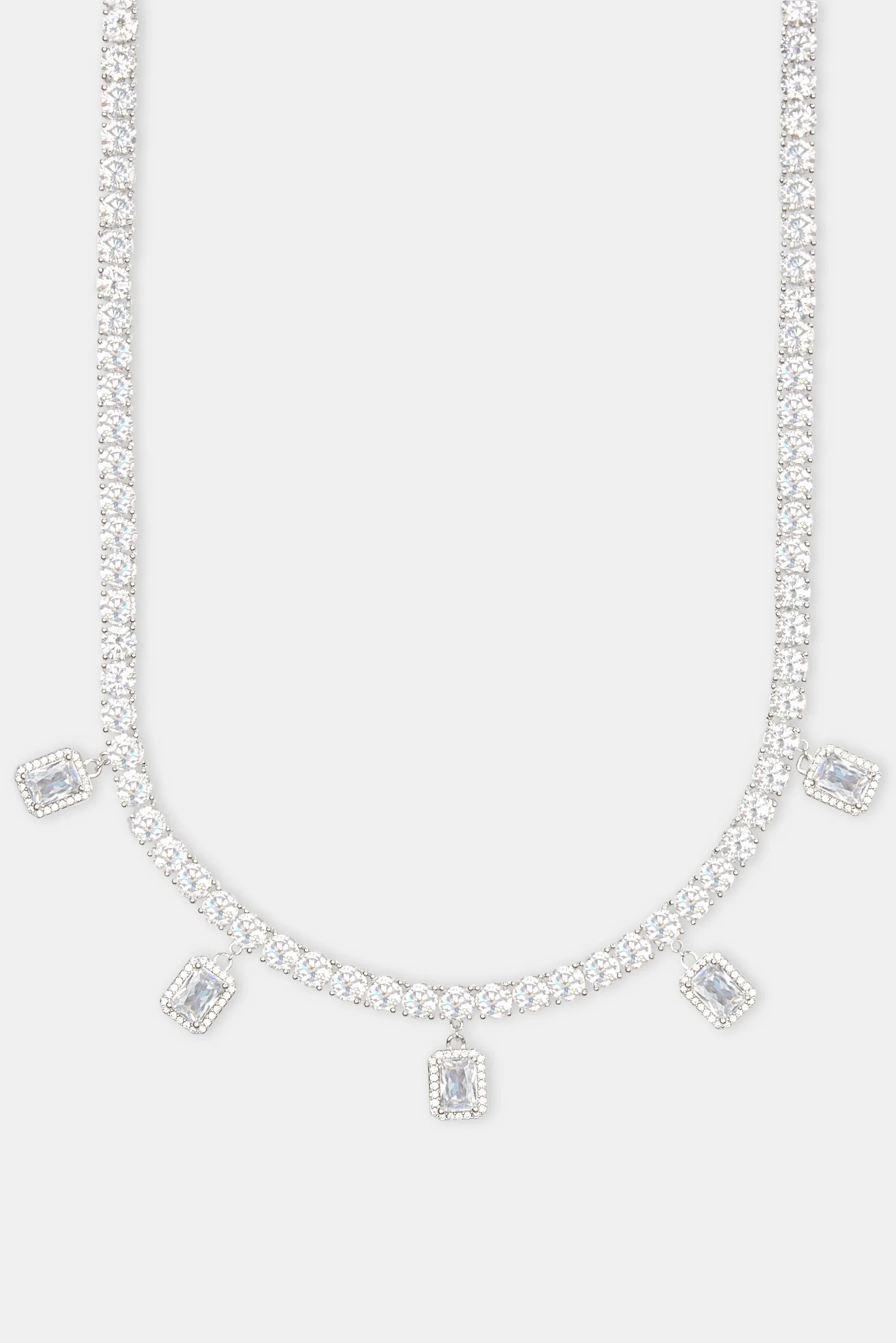 Iced Bezel Tennis Chain - White - Image 2