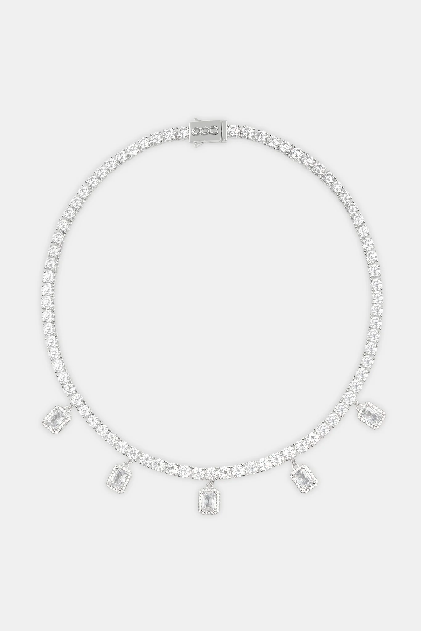 Iced Bezel Tennis Chain - White - Image 4