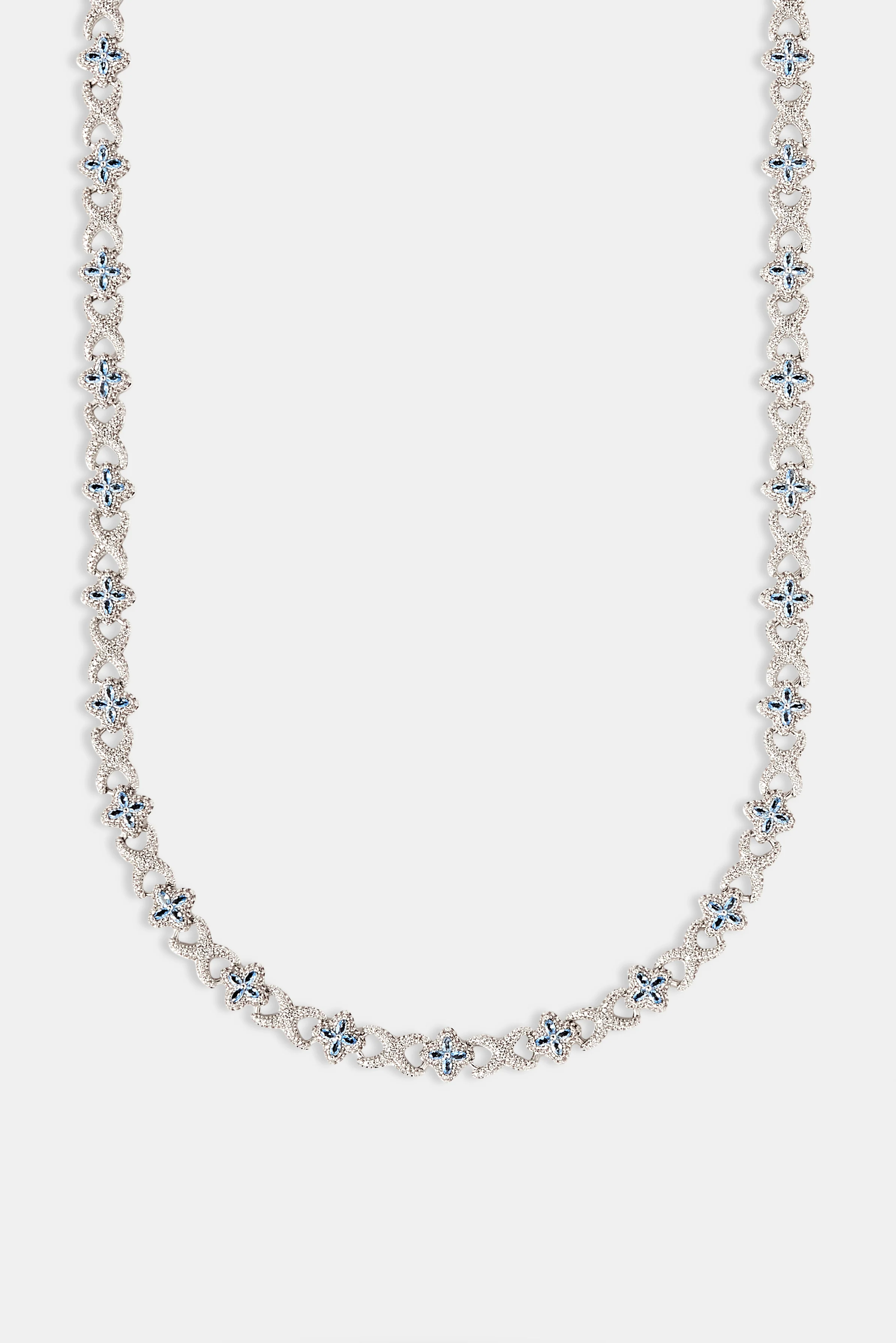 Iced Blue Baguette Motif Infinity Chain - 10mm - Image 2