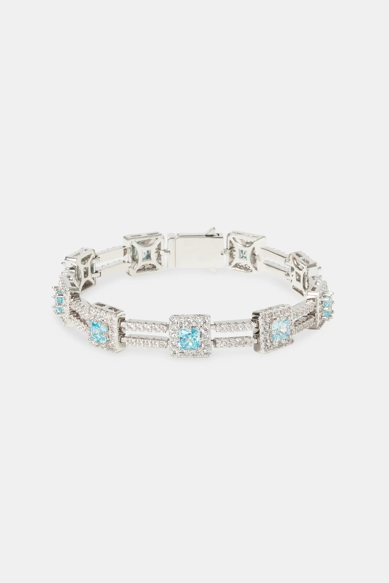 Iced Blue Double Row Tennis Bracelet - 10mm - Image 2