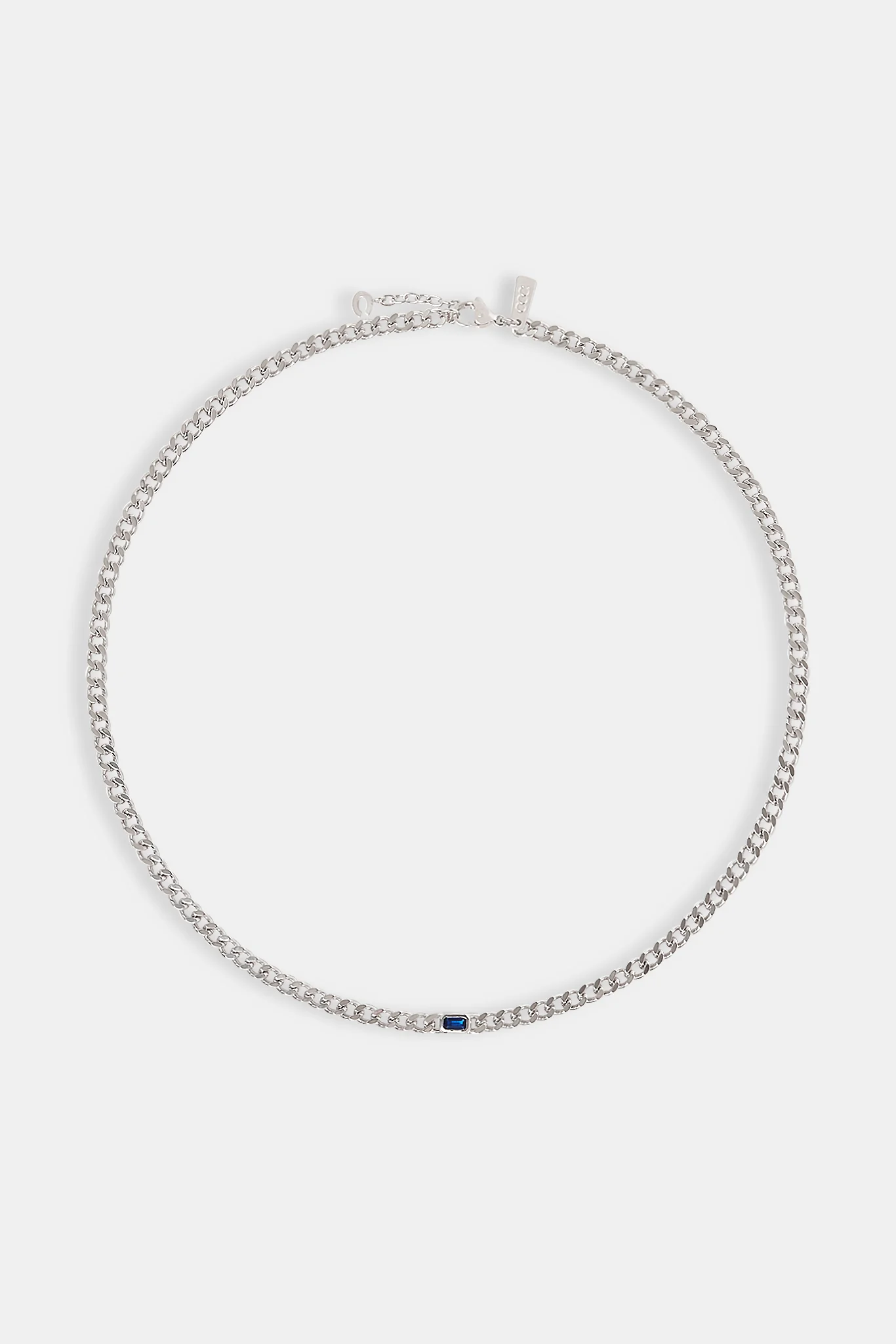 Iced Blue Gemstone Cuban Chain - 3mm - Image 4
